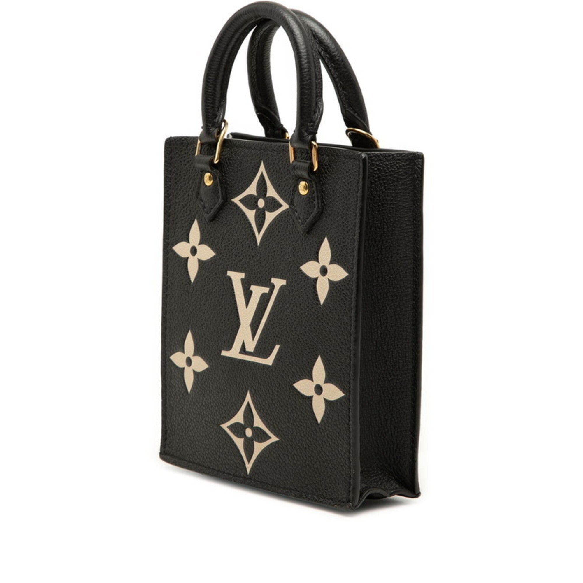 Louis Vuitton Monogram Empreinte Beige Black Noir Leather Handbag Shoulder Bag (Pre-Owned)