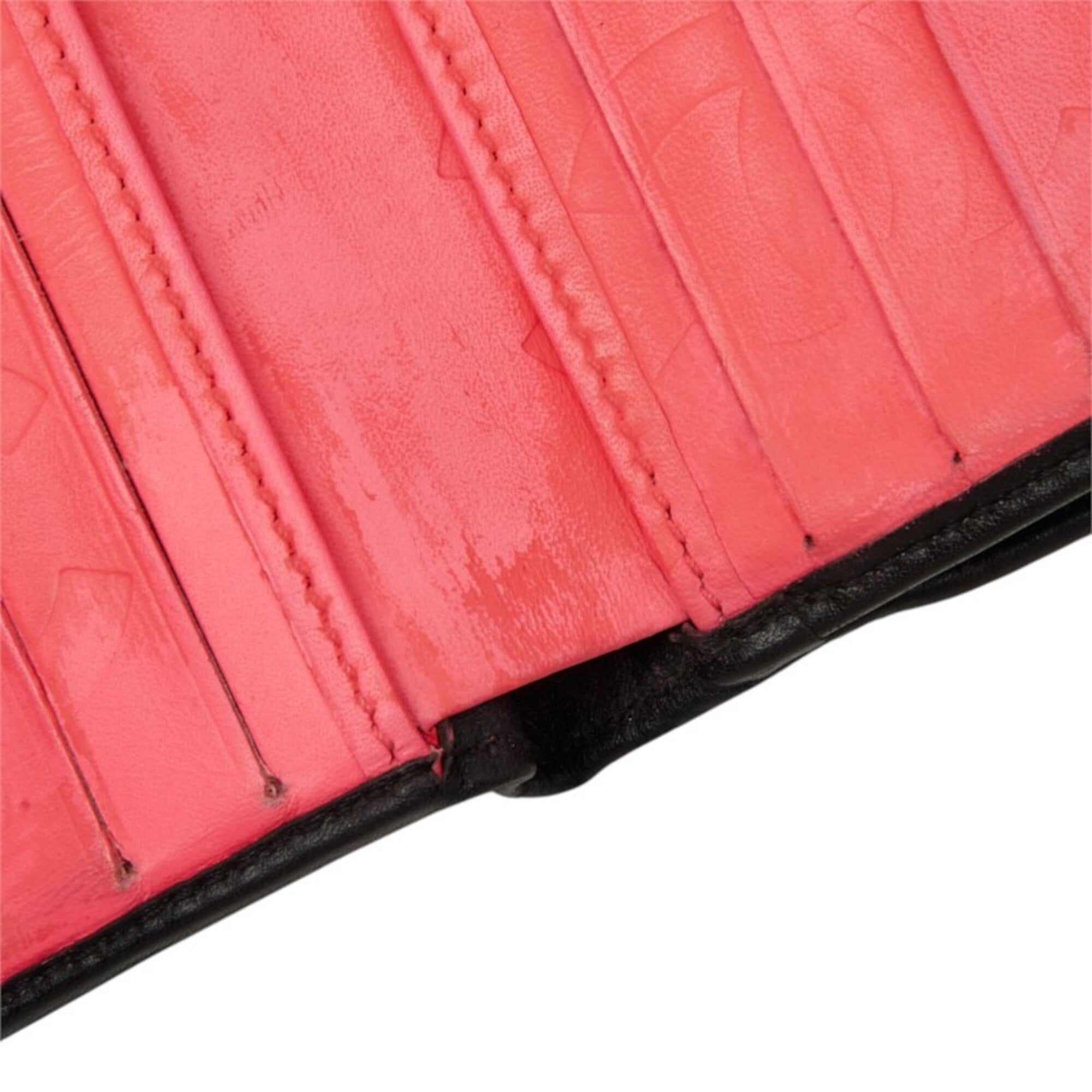 Chanel Black Pink Leather Wallet (Bi-Fold) (Pre-Owned)