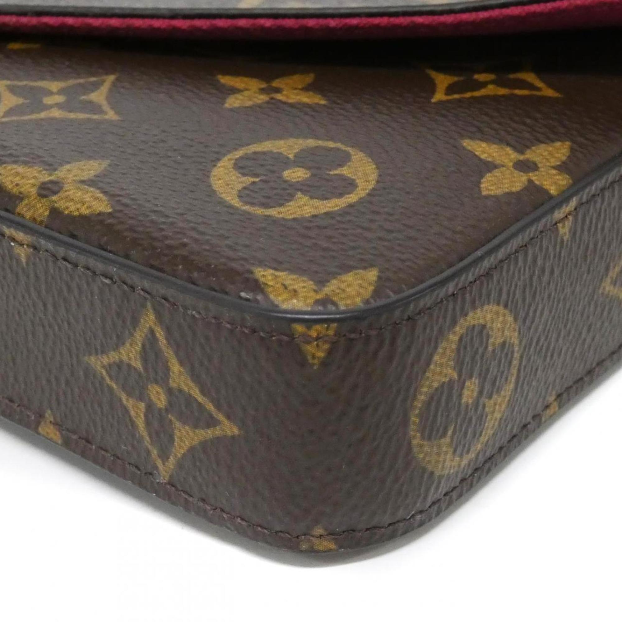 Louis Vuitton Monogram Marron Coated Canvas Pochette Shoulder Bag (Pre-Owned)