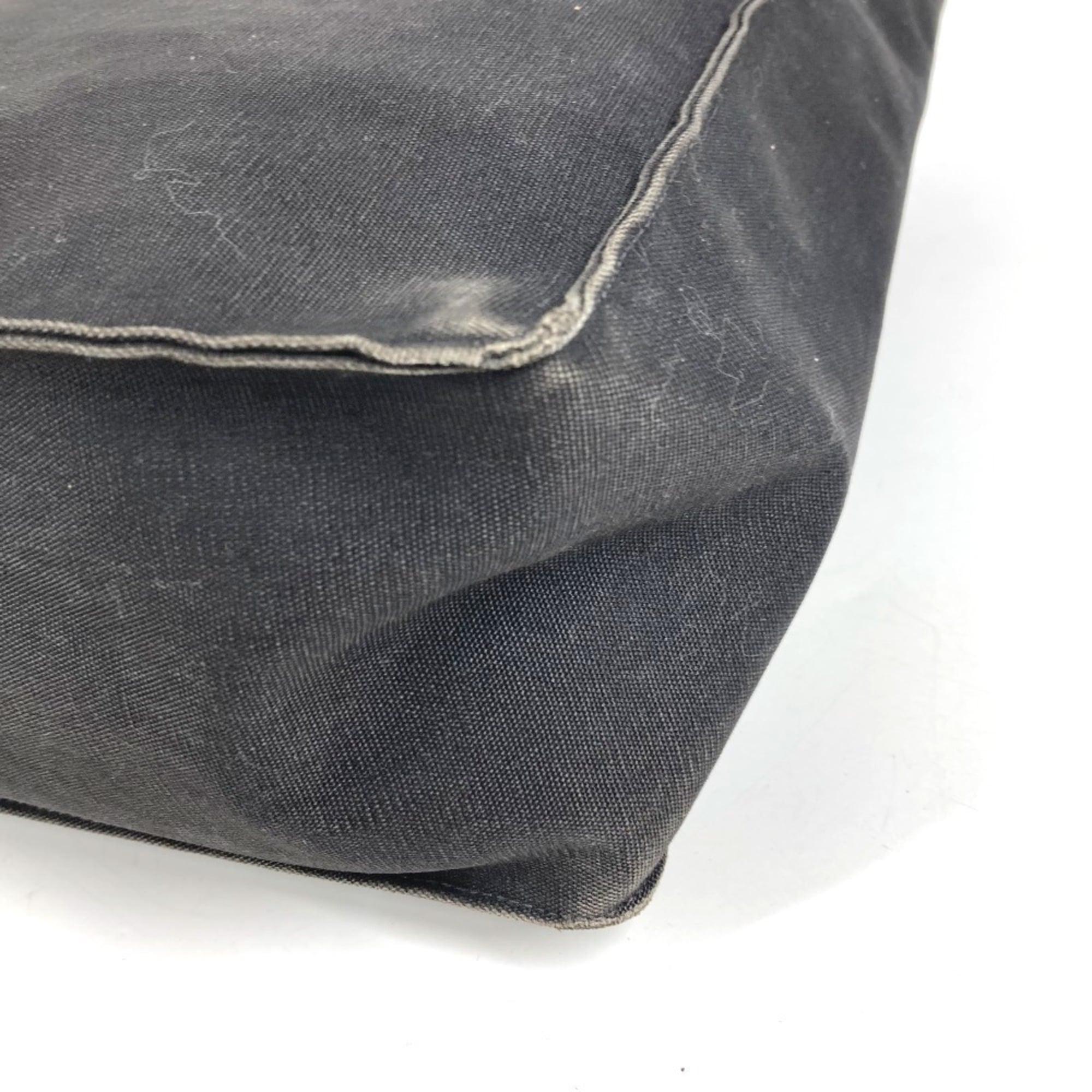 Chanel Black White Canvas Shoulder Bag Tote Bag (Pre-Owned)