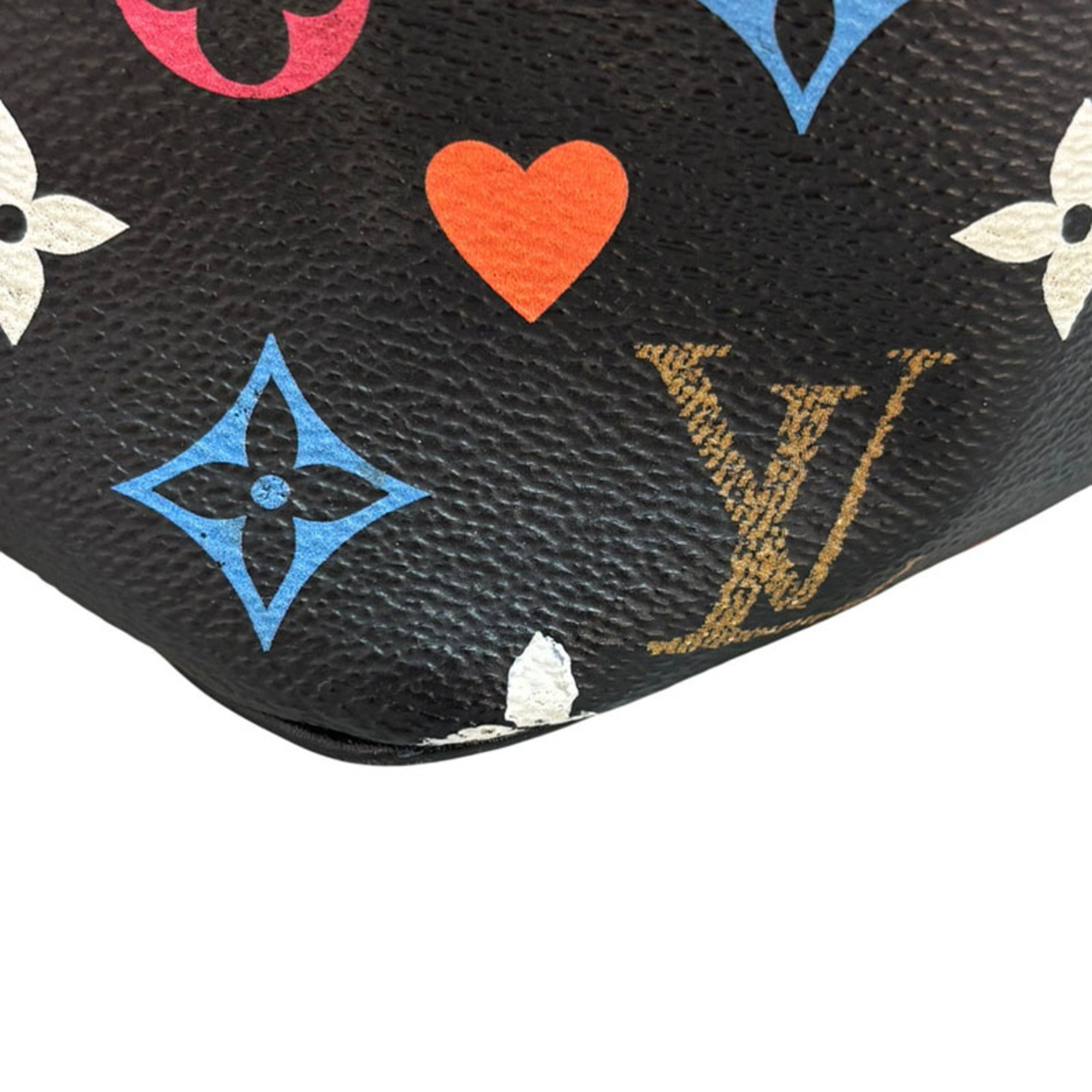 Louis Vuitton Black Multi-Color Pvc Leather Pouch Shoulder Bag Tote Bag (Pre-Owned)