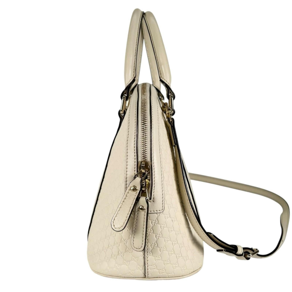 Gucci Microguccissima White Leather Handbag Shoulder Bag (Pre-Owned)