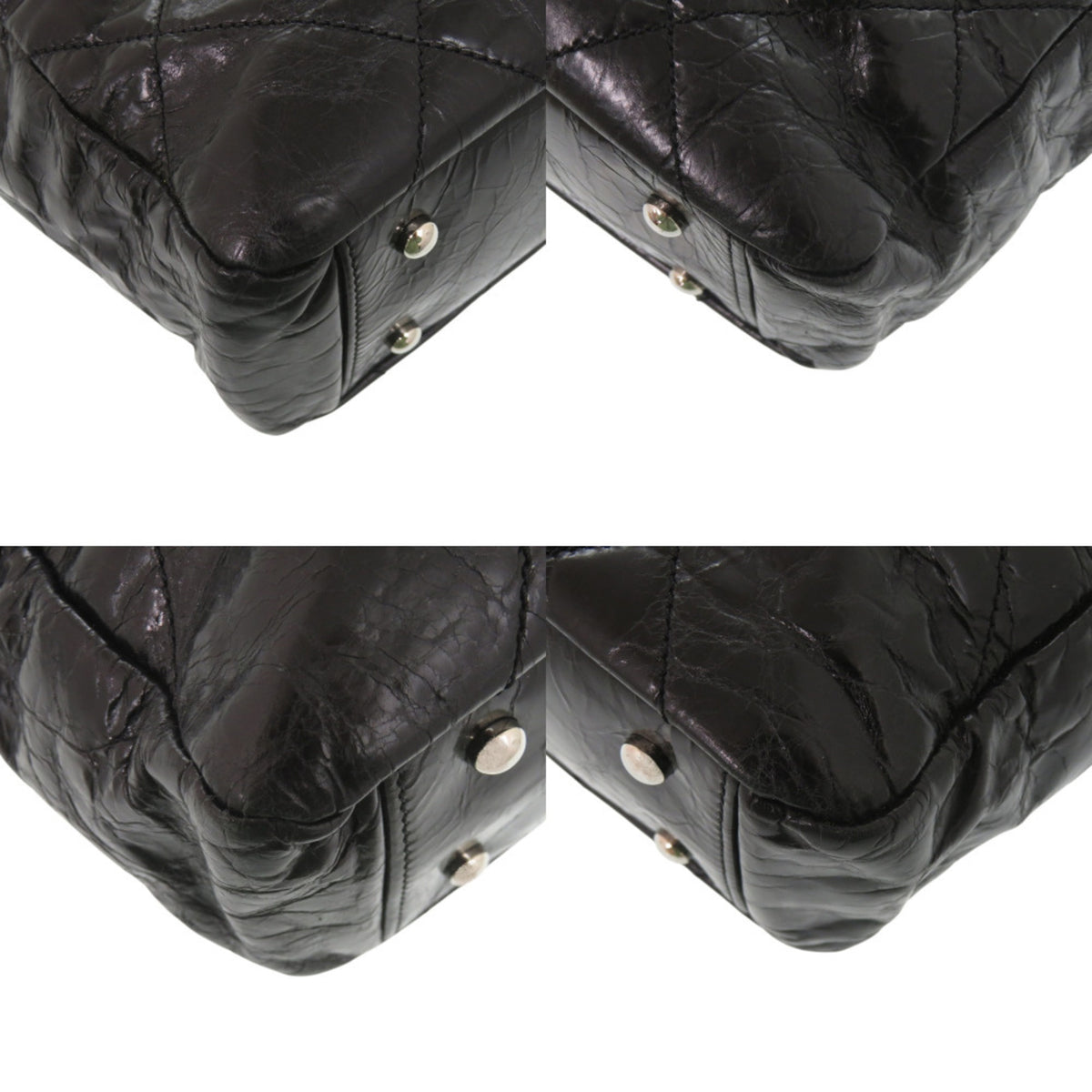 Chanel Black Pink Leather Tweed Handbag (Pre-Owned)