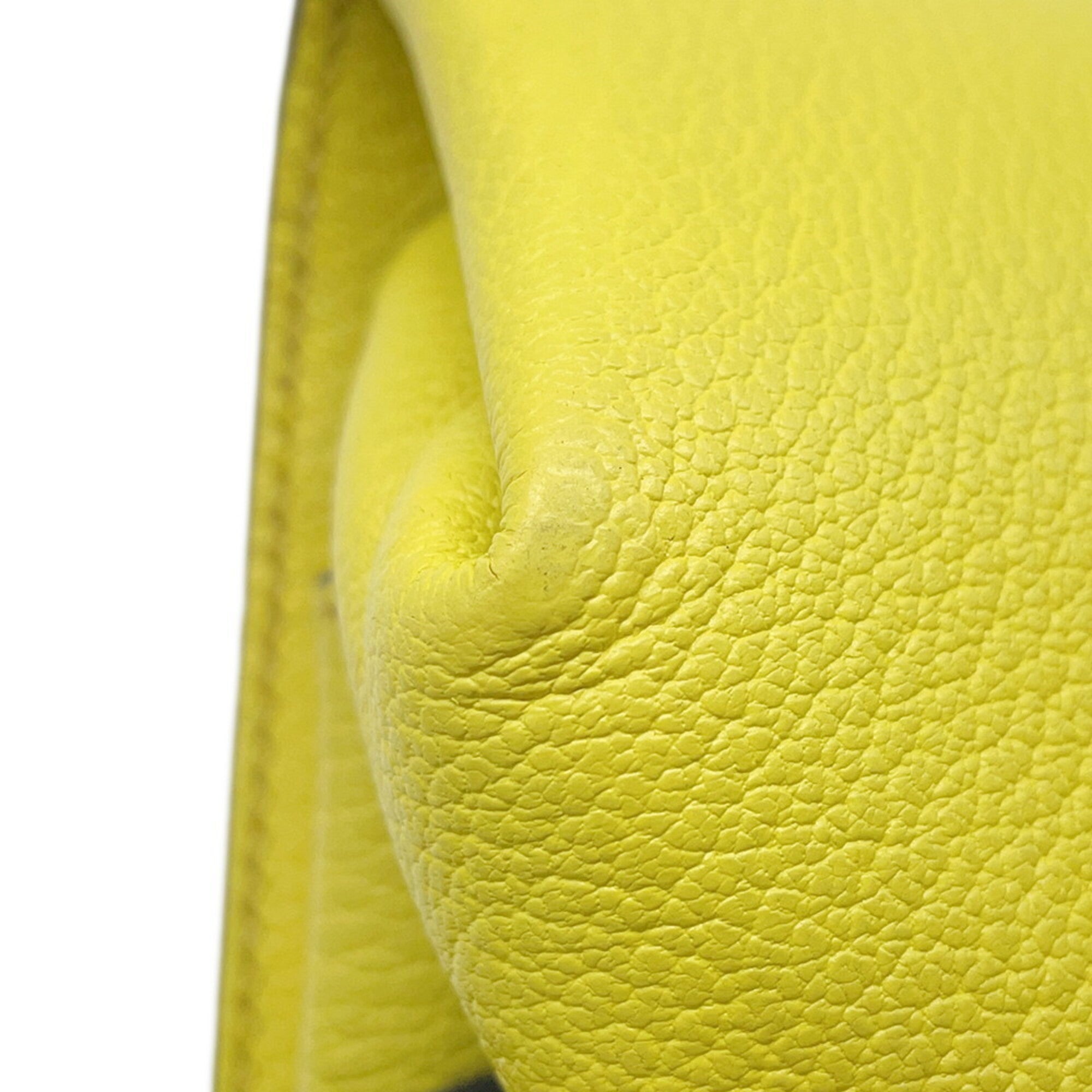 Hermes Lime Chevre Myzore Leather Clutch Bag Handbag (Pre-Owned)