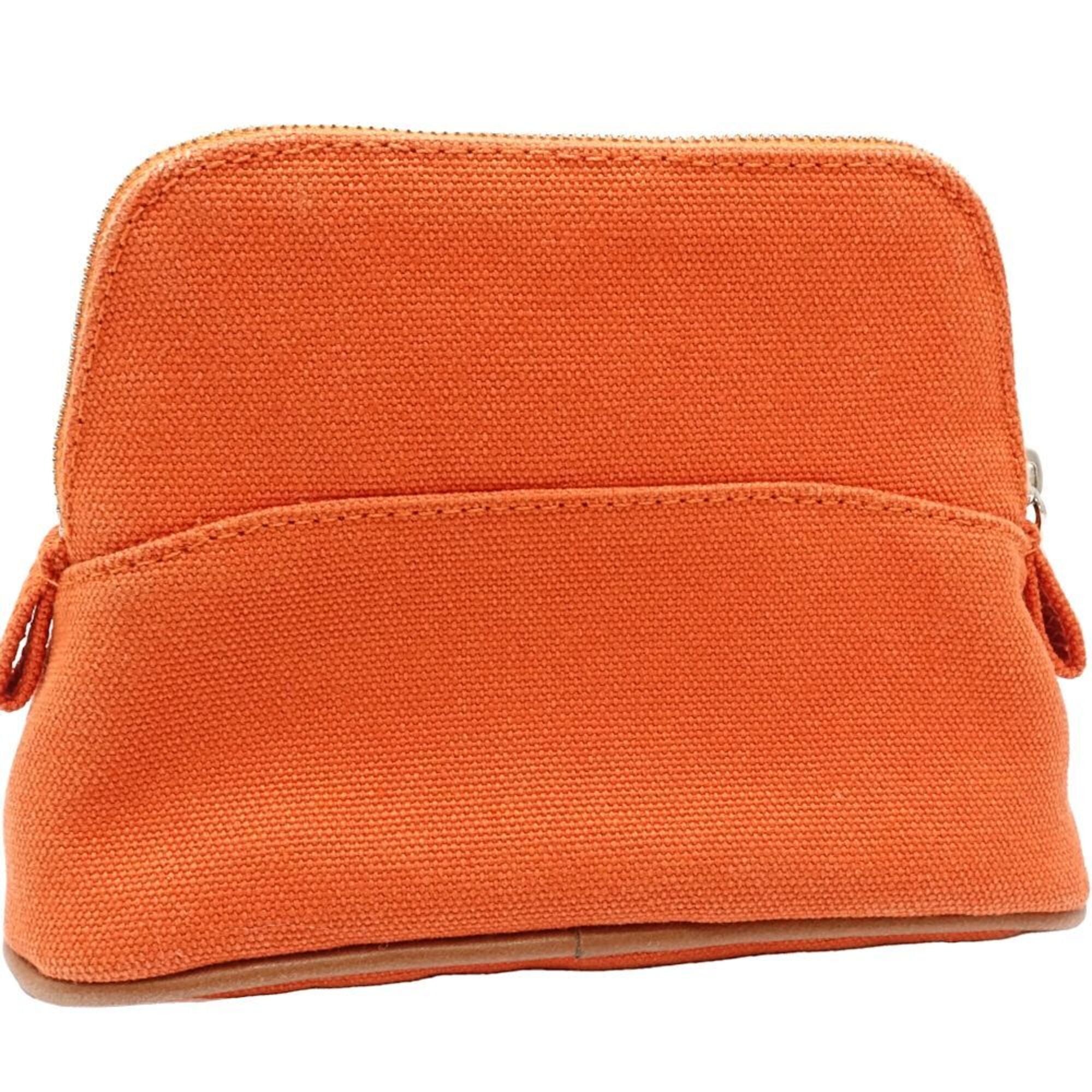 Hermes Orange Canvas Pouch (Pre-Owned)