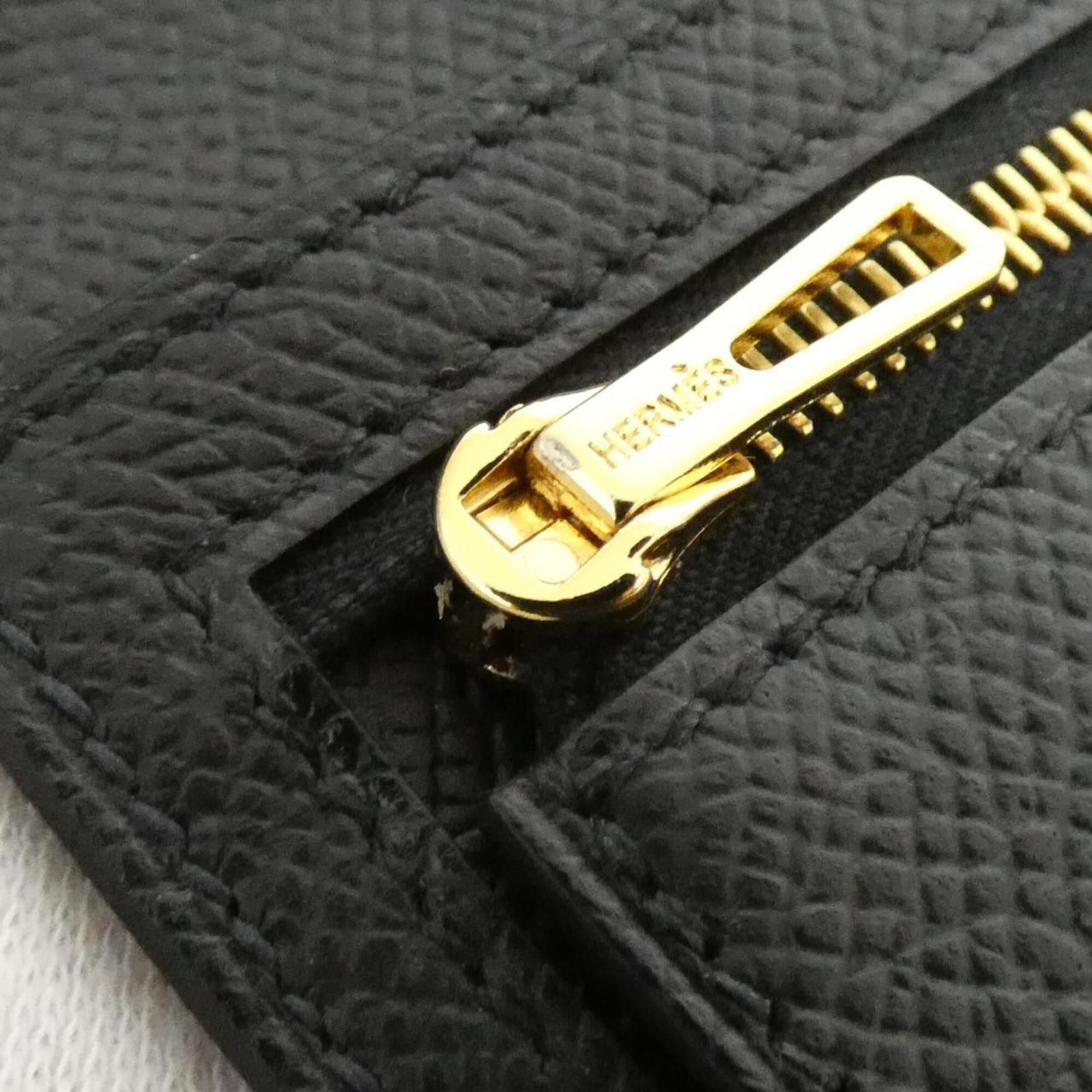 Hermes Black Soufre Epsom Leather Coin Purse/Coin Case (Pre-Owned)