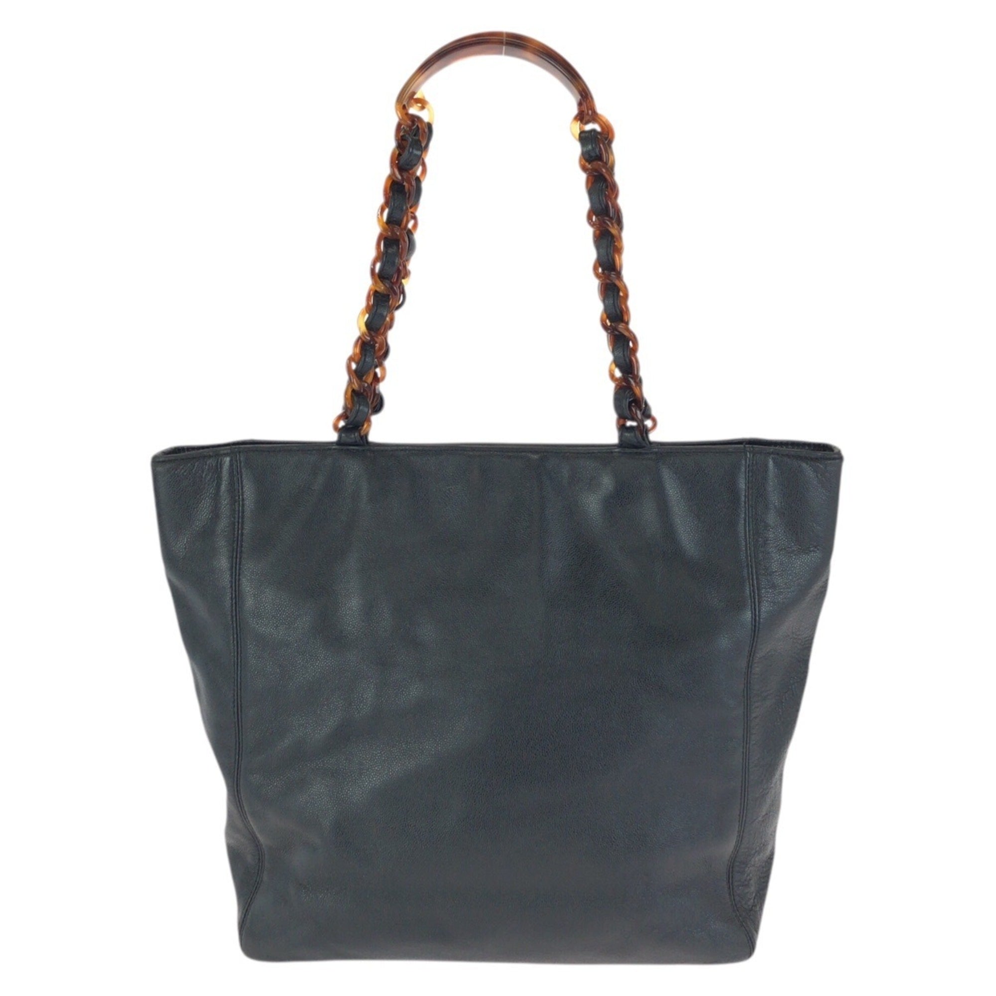 Chanel Black Grained Calfskin Shoulder Bag Tote Bag (Pre-Owned)