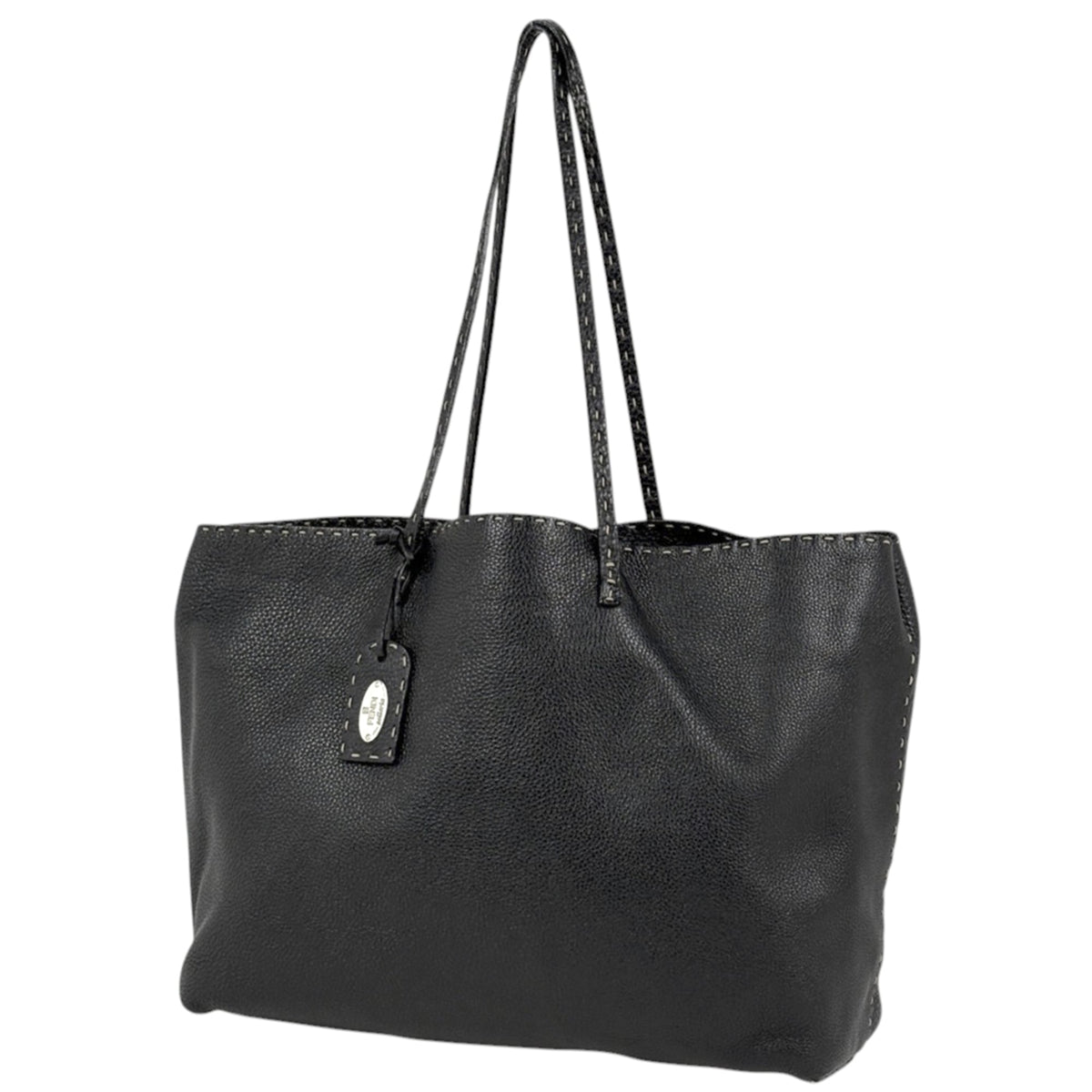 Fendi Black Leather Tote Bag (Pre-Owned)