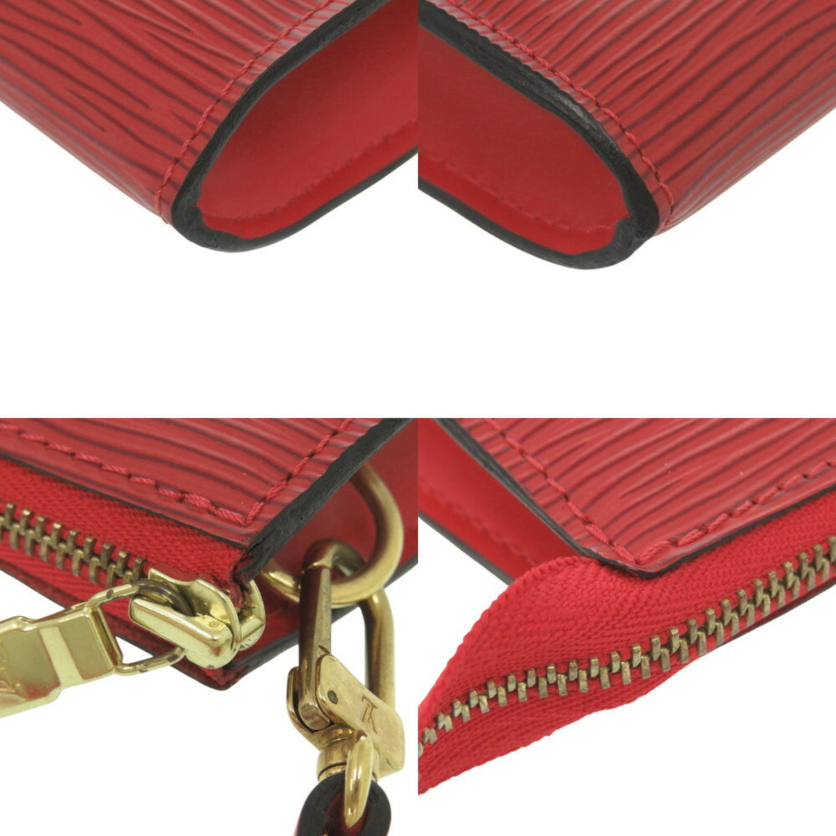 Louis Vuitton Castilian Red Red Color Epi Leather Handbag (Pre-Owned)