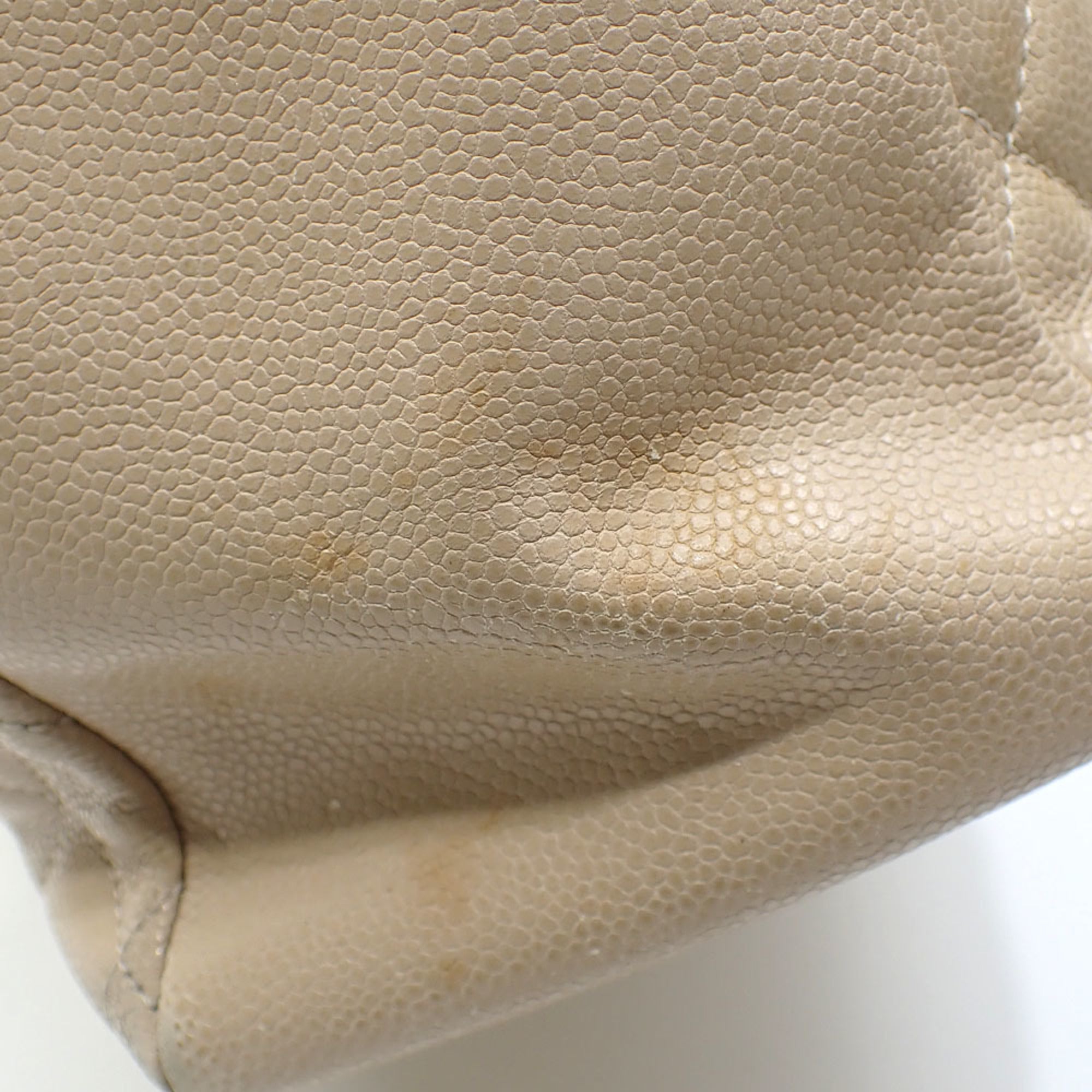 Chanel Matelasse Beige Grained Calfskin Tote Bag (Pre-Owned)