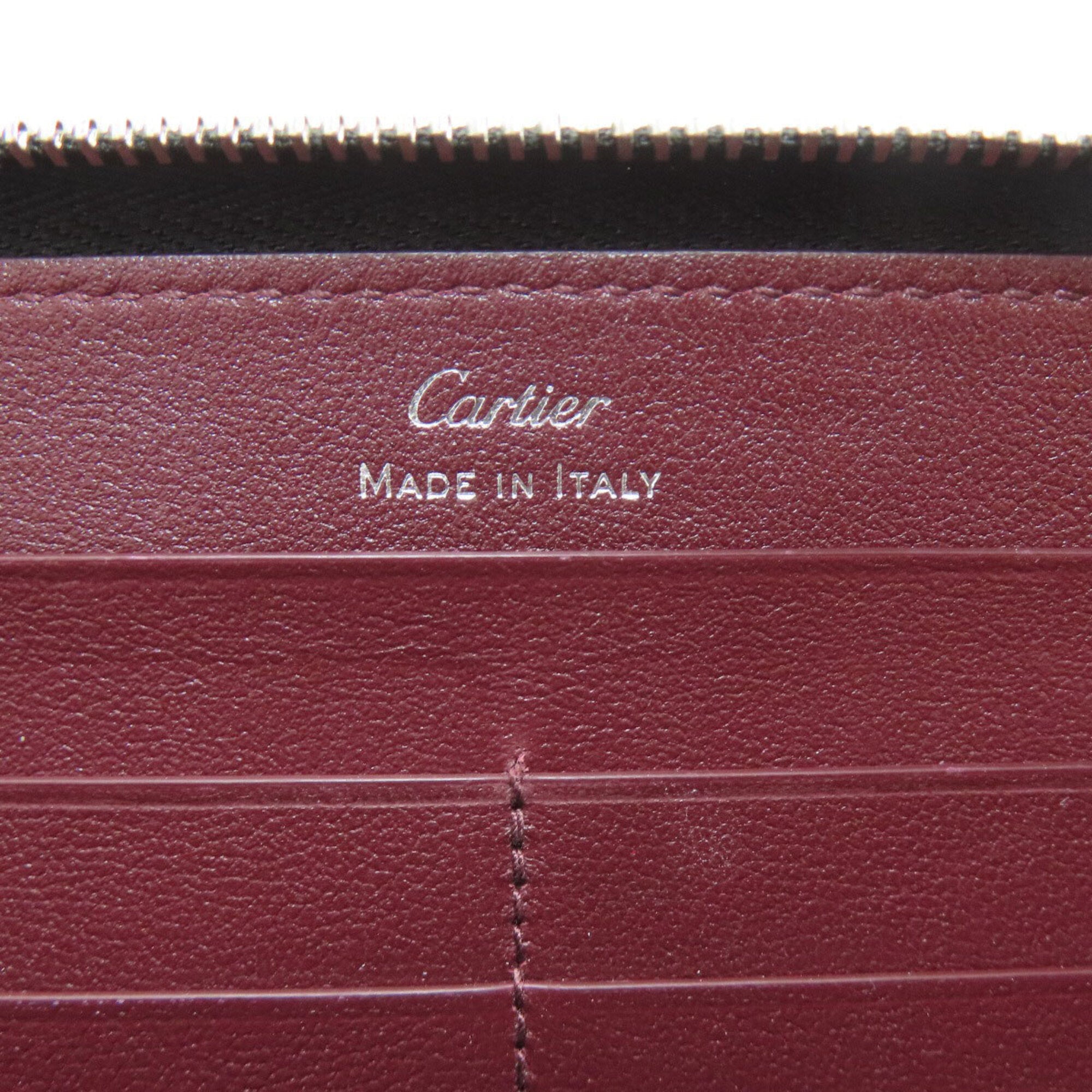 Cartier Must Black Leather Long Wallet (Bi-Fold) (Pre-Owned)