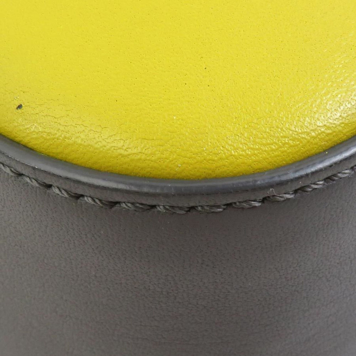 Fendi Gray Yellow Leather Shoulder Bag (Pre-Owned)