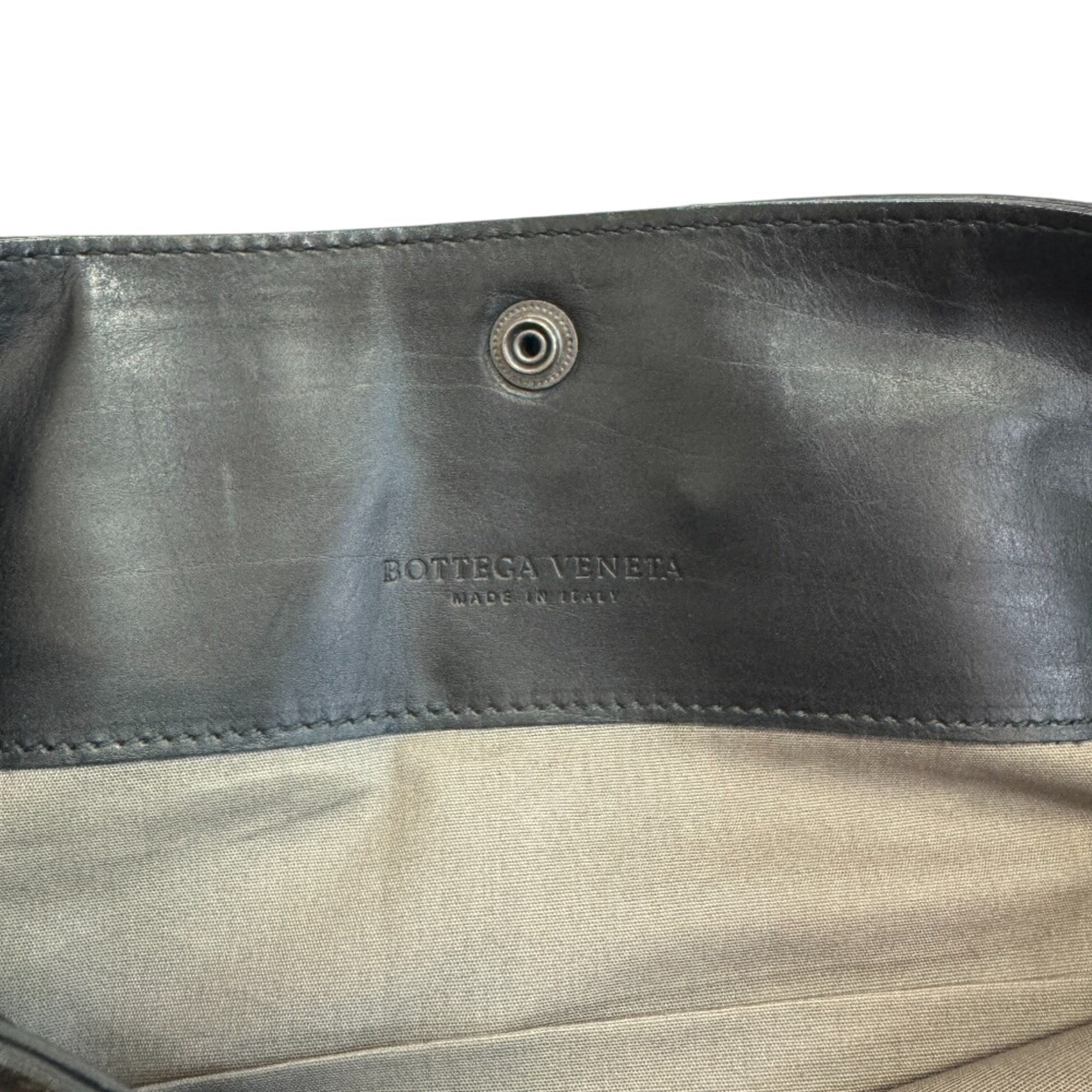 Bottega Veneta Intrecciato Black Leather Tote Bag (Pre-Owned)