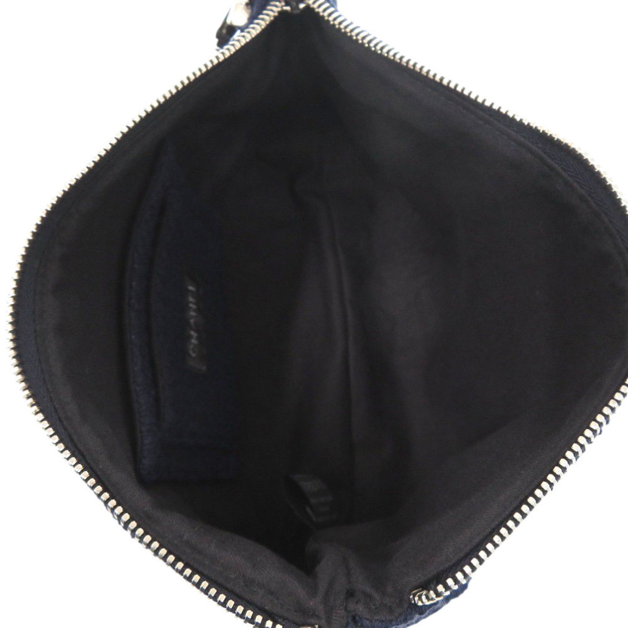 Chanel Navy Cotton Pouch (Pre-Owned)