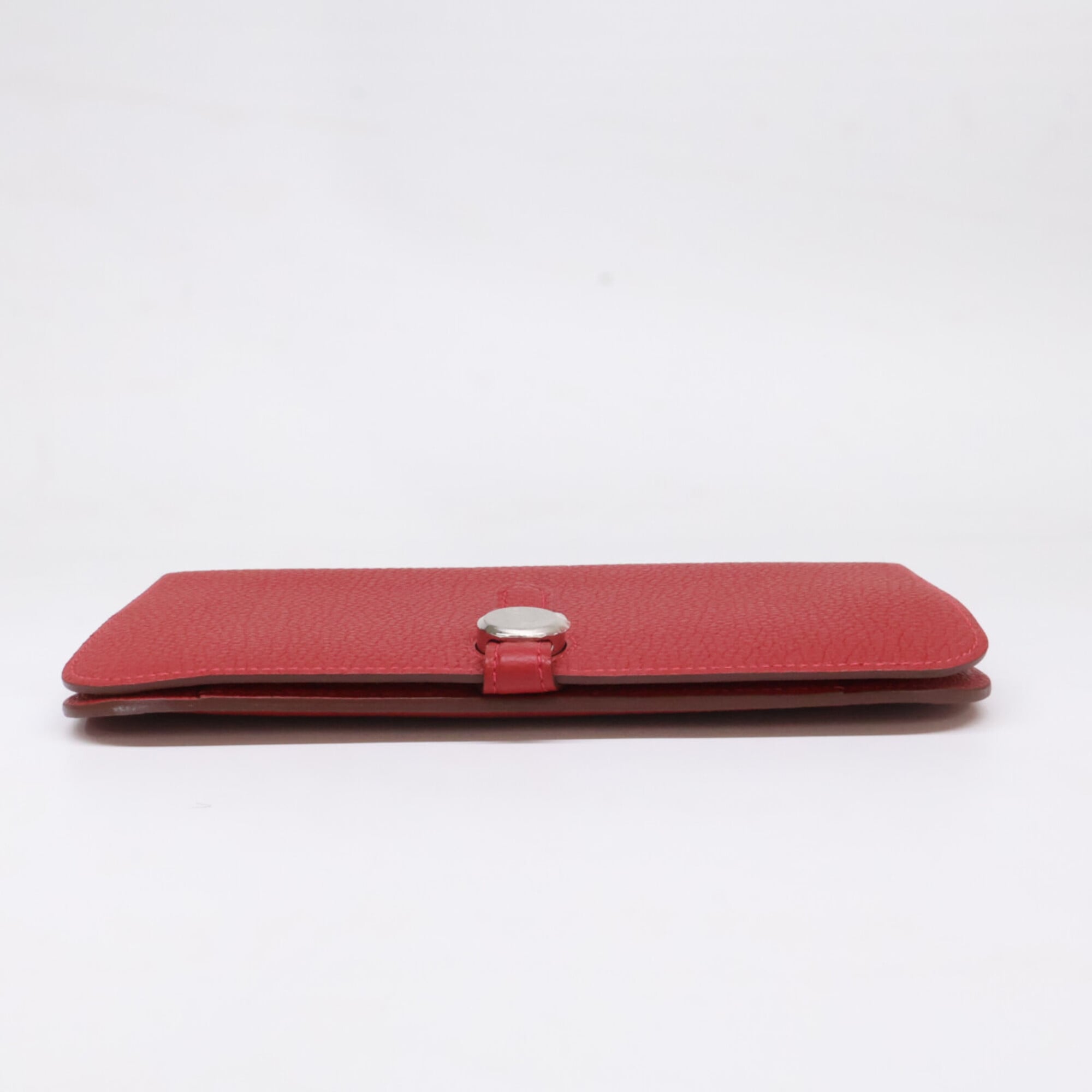 Hermes Vermilion Togo Leather Long Wallet (Bi-Fold) (Pre-Owned)
