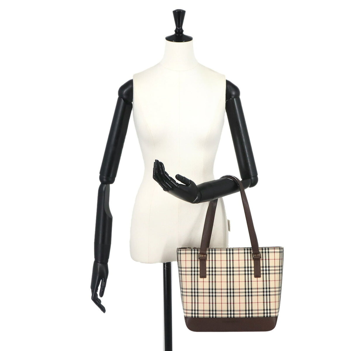 Burberry Beige Brown Canvas Leather Tote Bag (Pre-Owned)