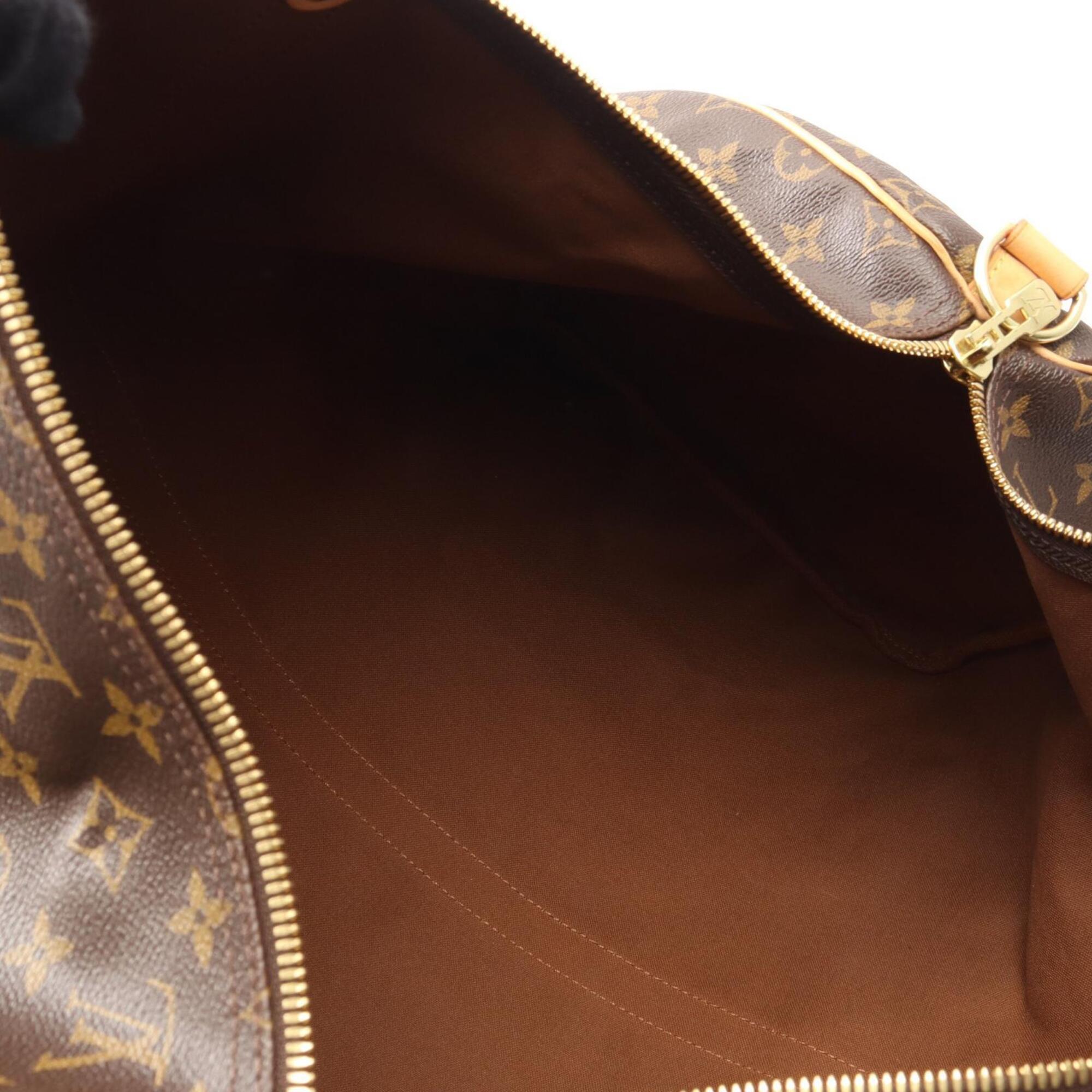 Louis Vuitton Brown Monogram Coated Canvas Leather Boston Bag Handbag (Pre-Owned)
