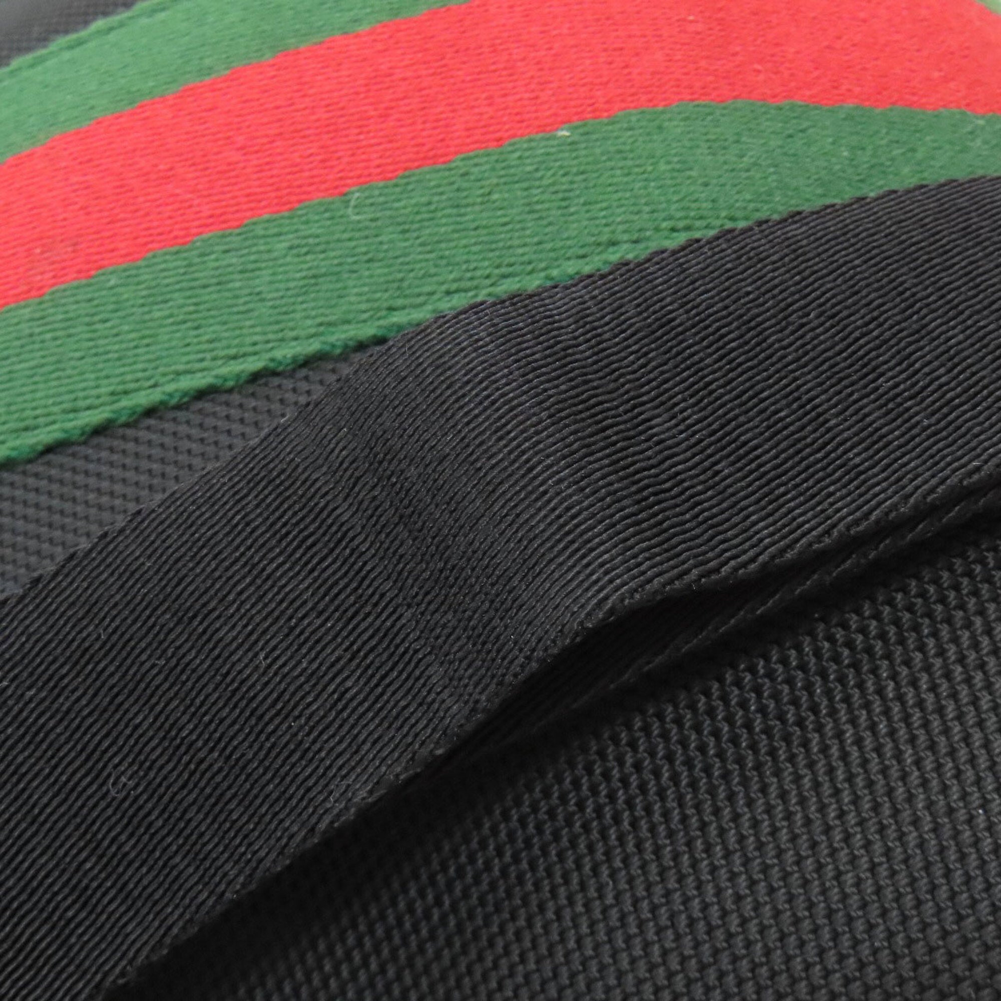 Gucci Sherry Line Black Canvas Leather Shoulder Bag (Pre-Owned)