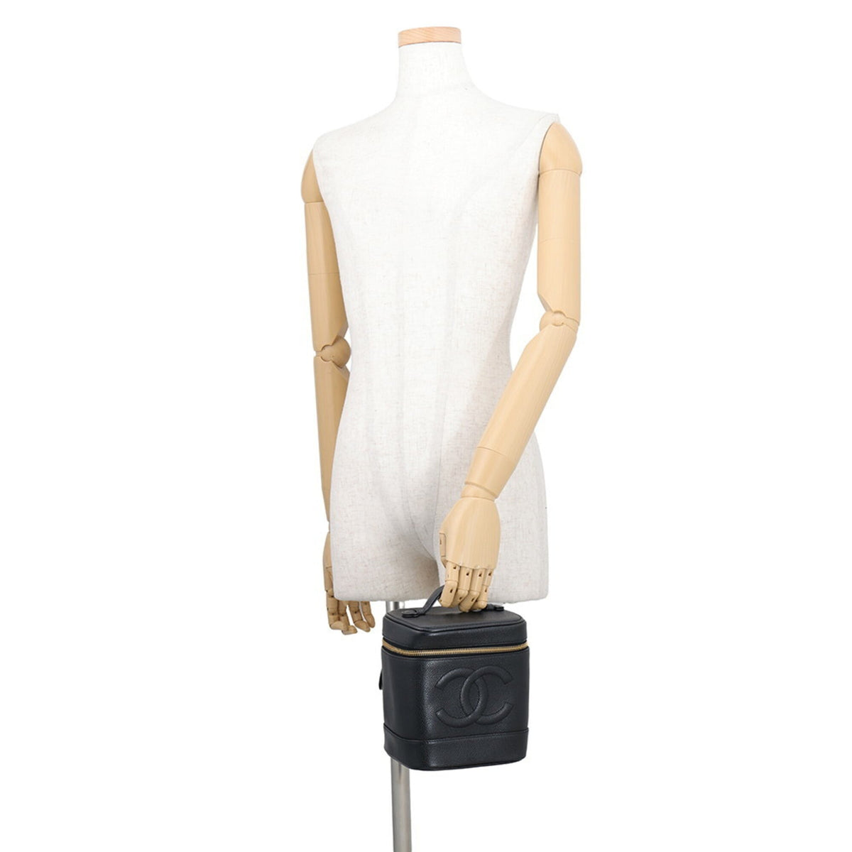 Chanel Black Grained Calfskin Handbag Vanity Bag (Pre-Owned)