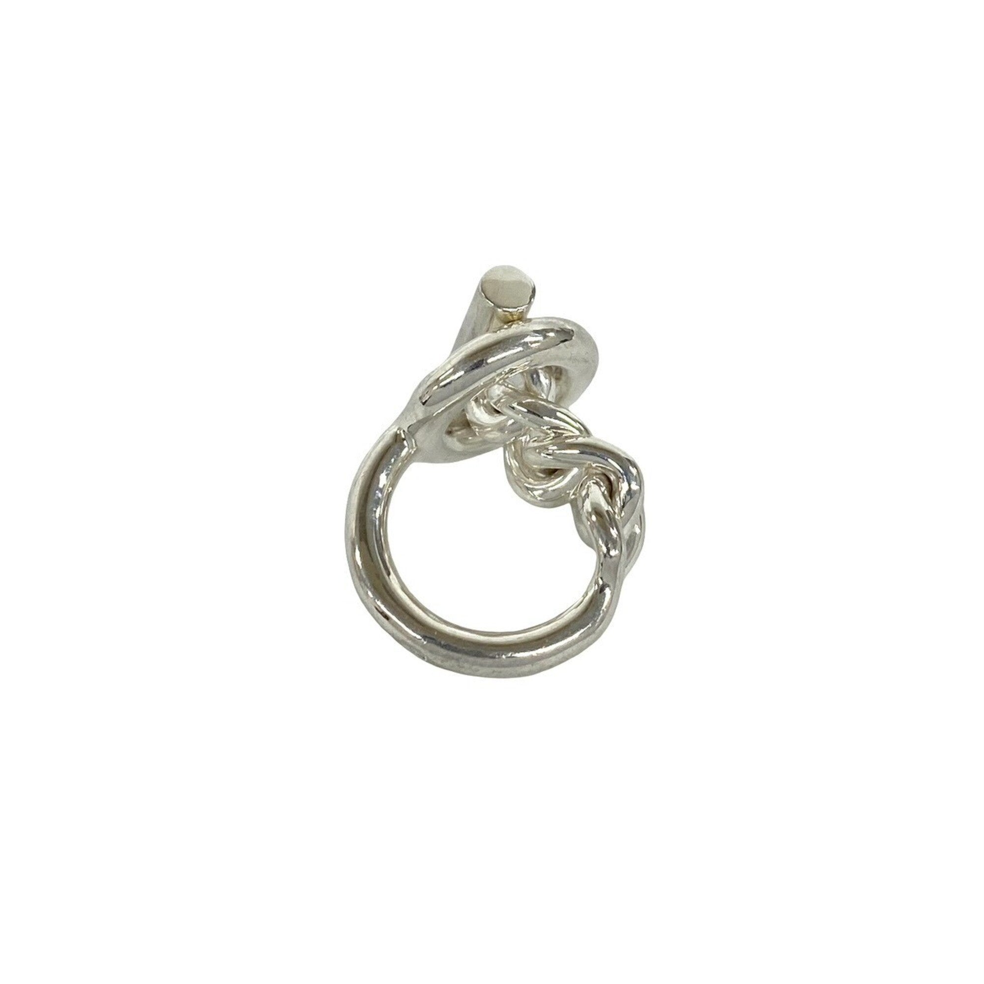 Hermes Silver Silver 925 Band Ring (Pre-Owned)