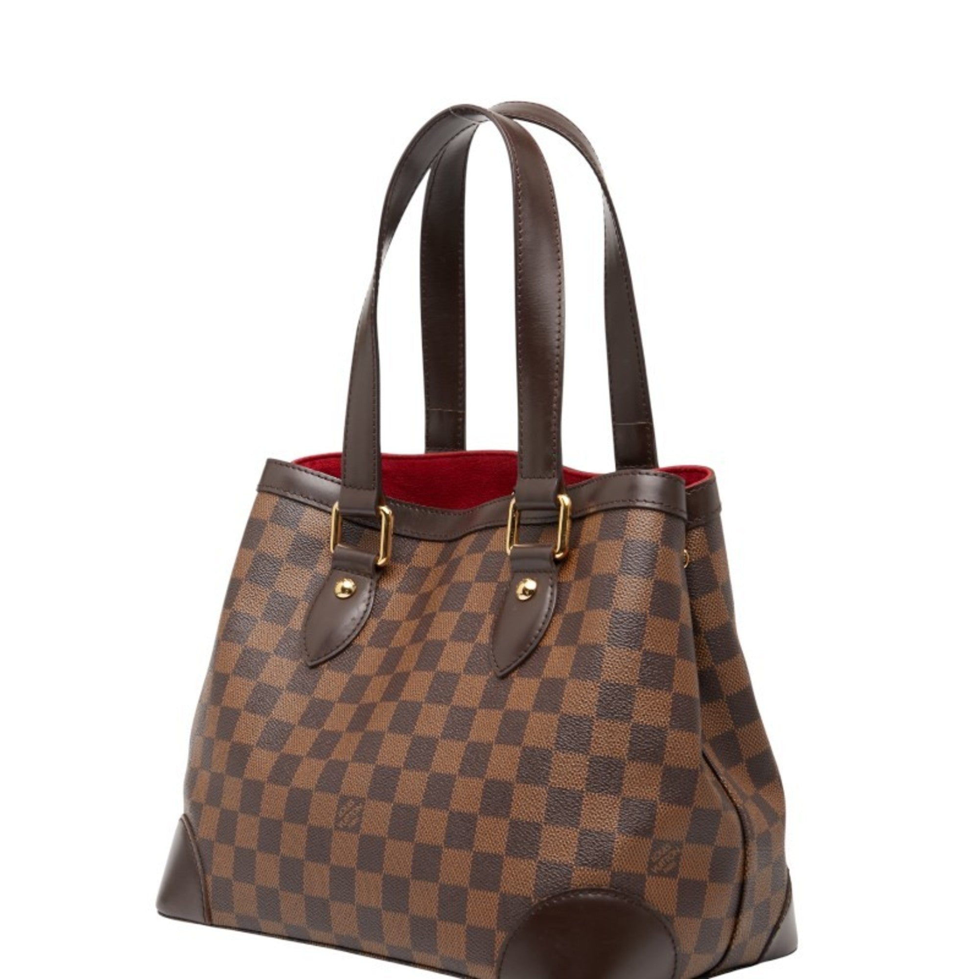 Louis Vuitton Damier Brown Damier Canvas Ebene Leather Handbag Tote Bag (Pre-Owned)