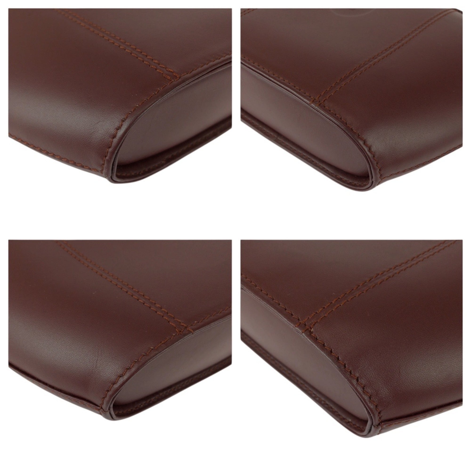 Cartier Bordeaux Wine Red Leather Pouch (Pre-Owned)