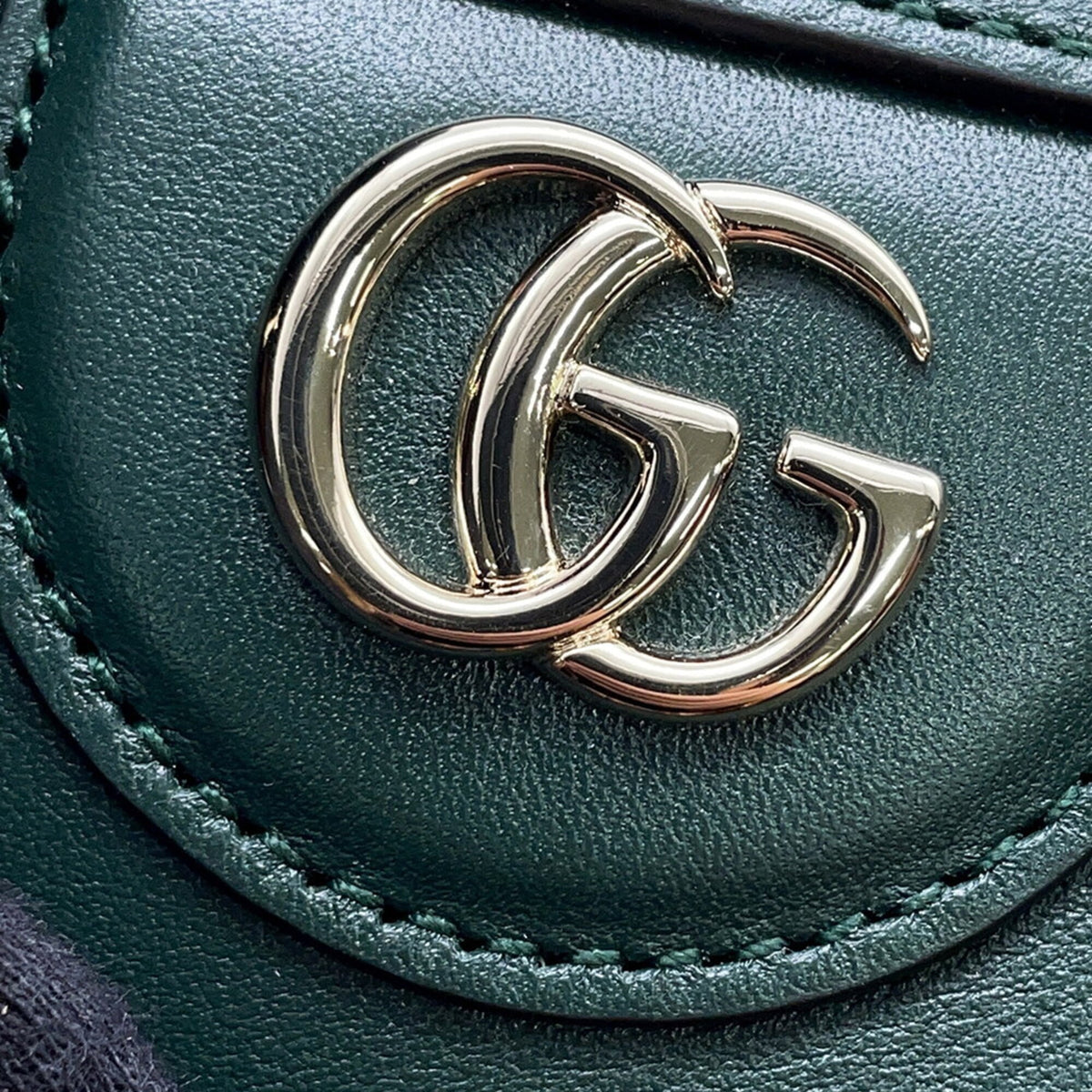 Gucci Bamboo Green Bamboo Leather Handbag Shoulder Bag (Pre-Owned)