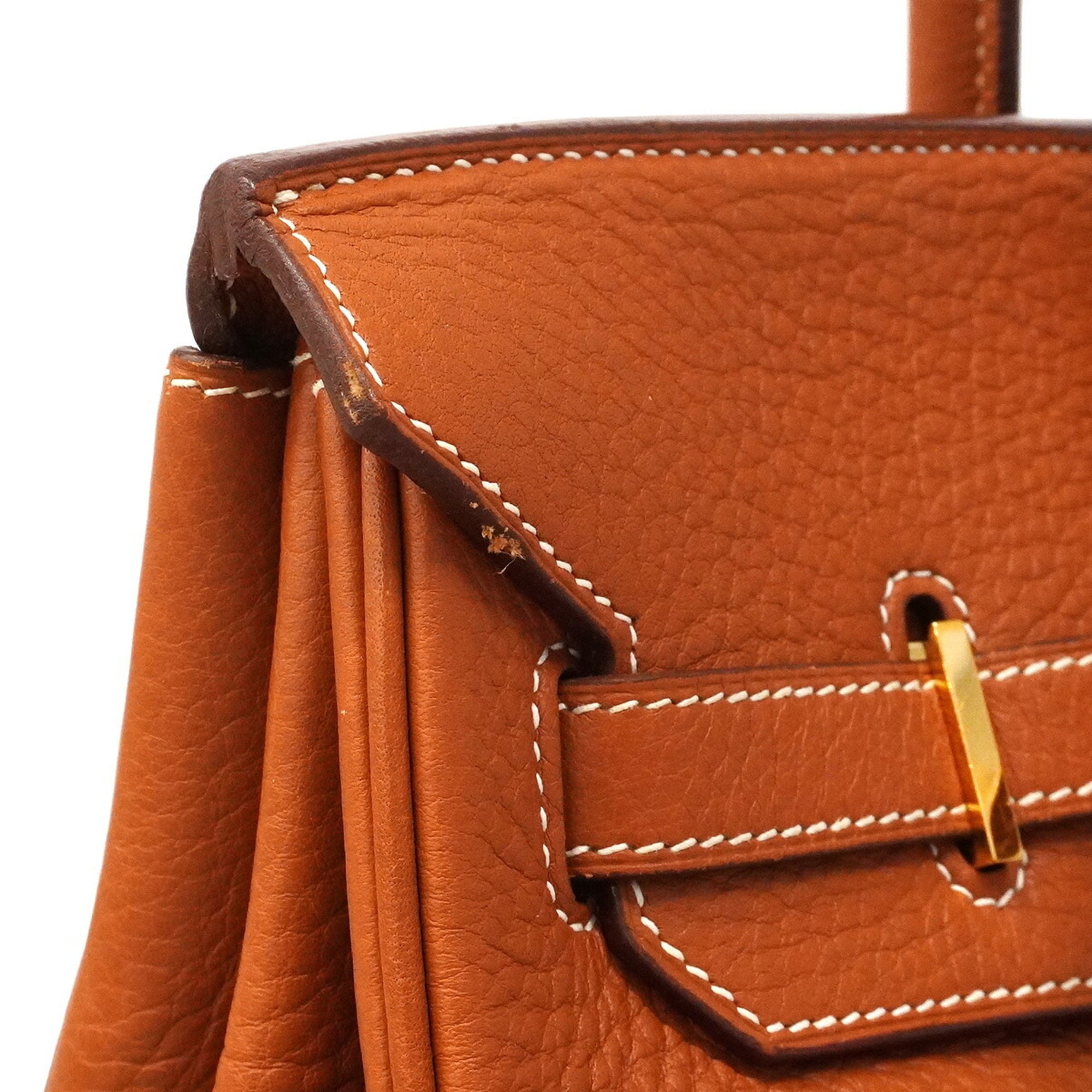 Hermes Natural Taurillon Clemence Leather Handbag (Pre-Owned)