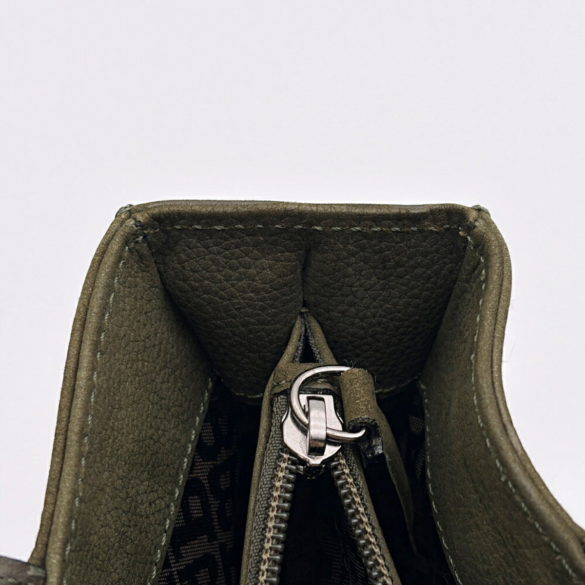 Bally Green Khaki Suede Leather Shoulder Bag Tote Bag (Pre-Owned)