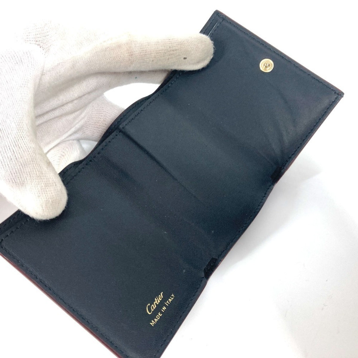 Cartier Wine Red Leather Wallet (Tri-Fold) (Pre-Owned)