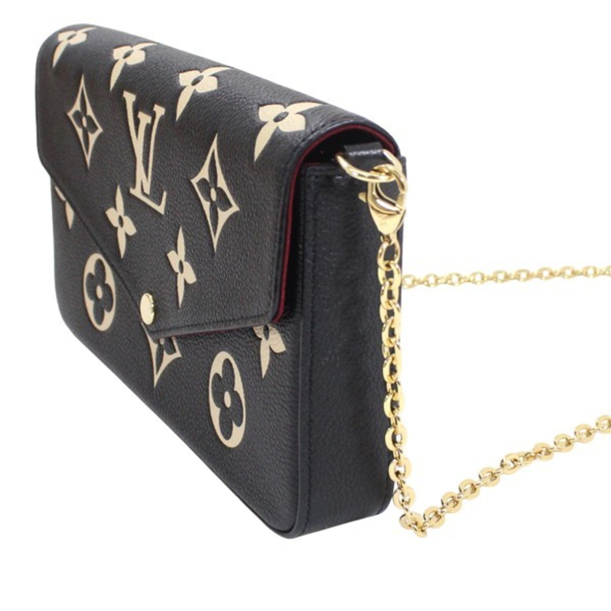 Louis Vuitton Beige Bicolor Black Monogram Empreinte Clutch Bag Pochette Shoulder Bag (Pre-Owned)