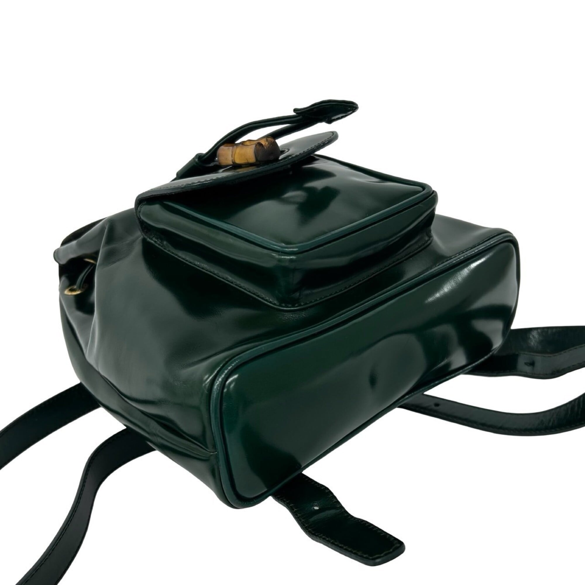 Gucci Green Patent Leather Backpack (Pre-Owned)