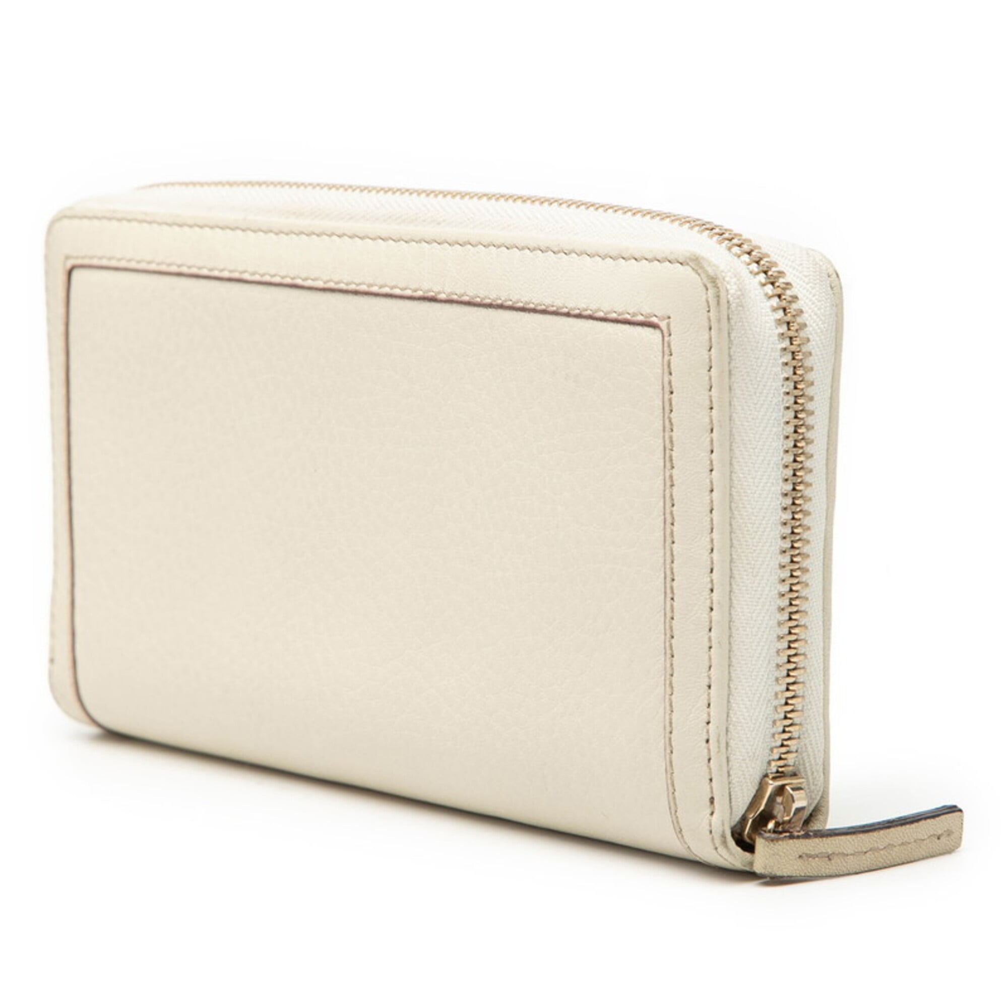 Gucci Beige Leather Long Wallet (Bi-Fold) (Pre-Owned)