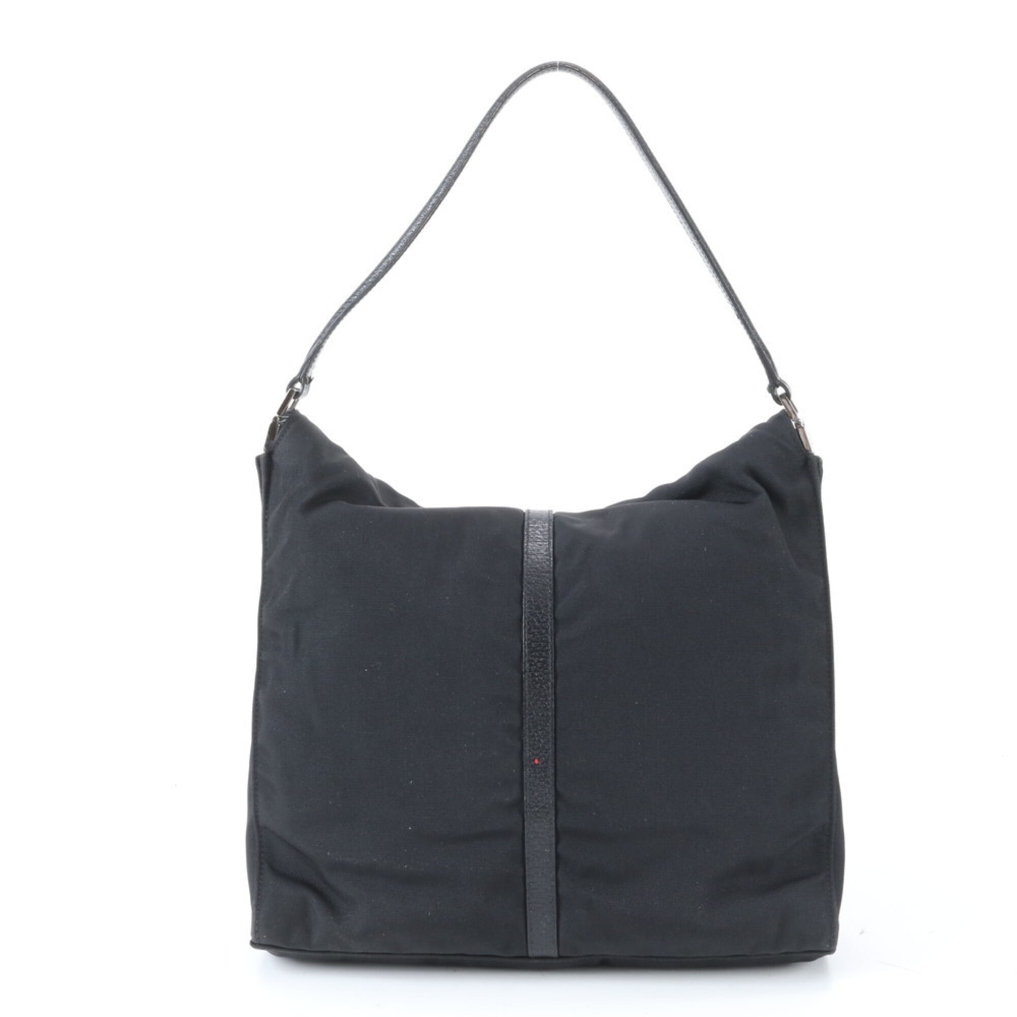 Gucci Black Leather Nylon Handbag Shoulder Bag Tote Bag (Pre-Owned)