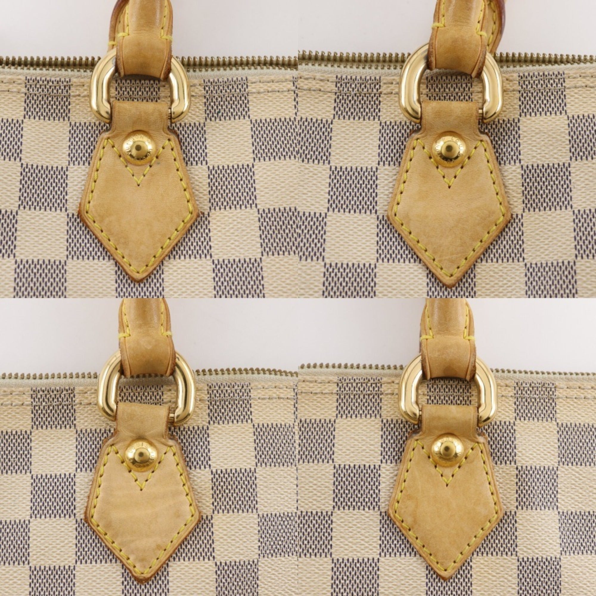 Louis Vuitton White Damier Azur Canvas Handbag (Pre-Owned)