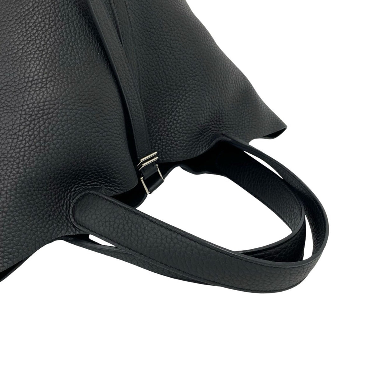 Hermes Black Taurillon Clemence Leather Handbag Tote Bag (Pre-Owned)