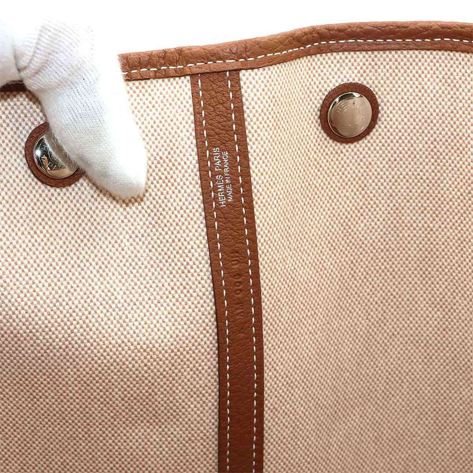 Hermes Ecru Gold Toile H Negonda Leather Tote Bag (Pre-Owned)