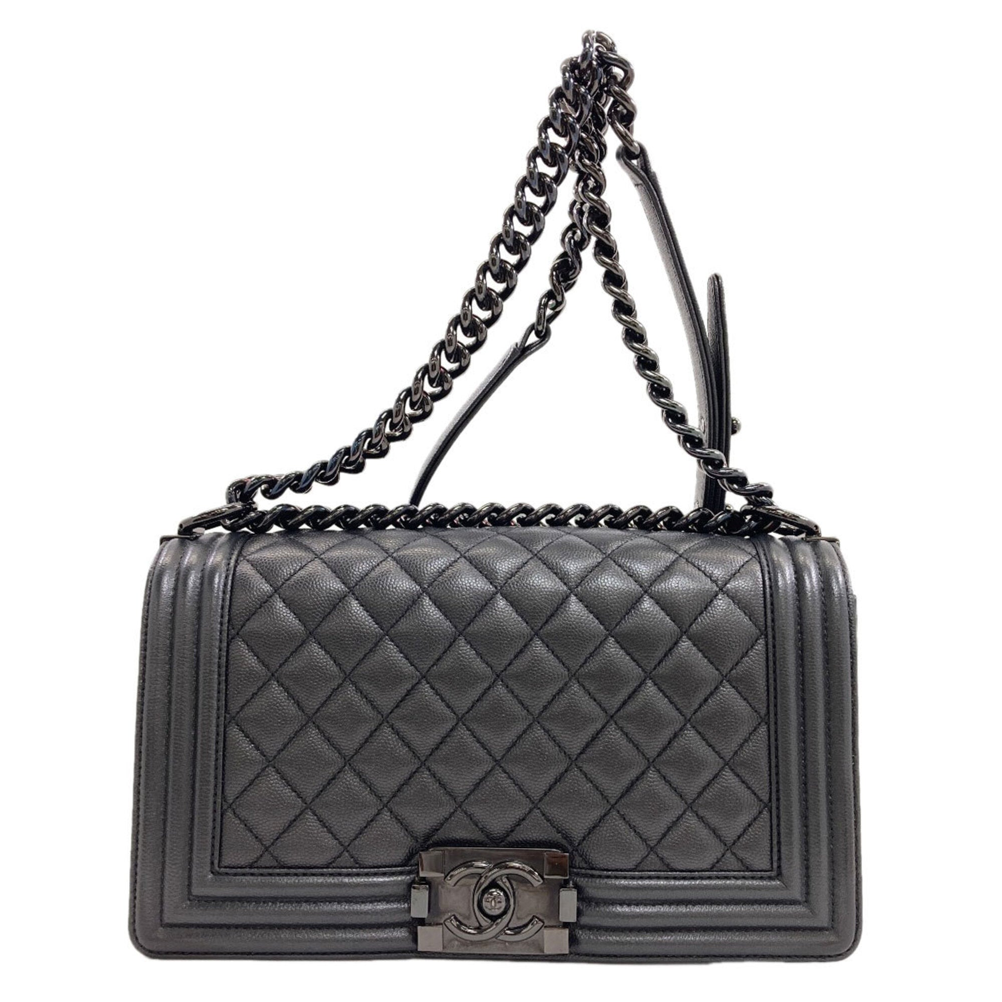 Chanel Black Leather Shoulder Bag (Pre-Owned)