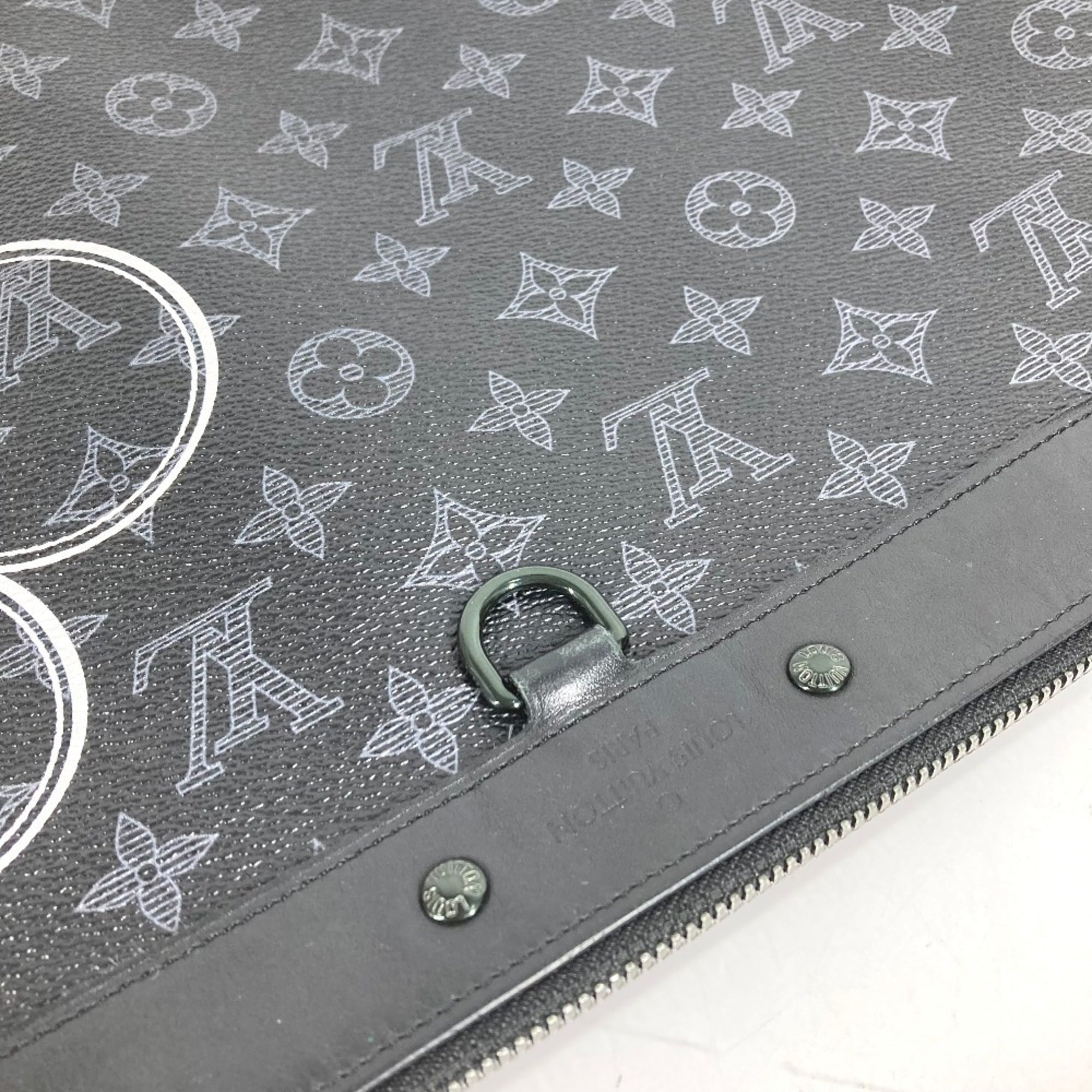 Louis Vuitton Monogram Eclipse Black Monogram Eclipse Clutch Bag Handbag Pochette (Pre-Owned)