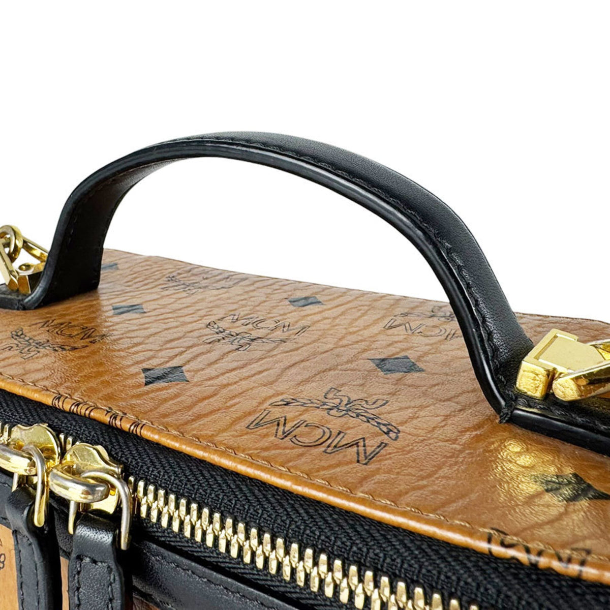 Mcm Black Brown Leather Shoulder Bag (Pre-Owned)