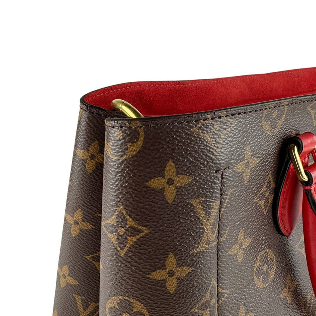 Louis Vuitton Brown Monogram Red Color Monogram Handbag Shoulder Bag (Pre-Owned)