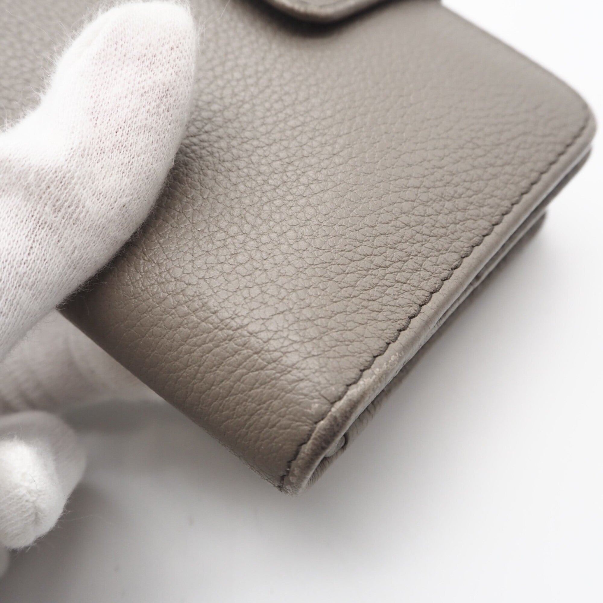 Prada Grayish Leather Wallet (Bi-Fold) (Pre-Owned)