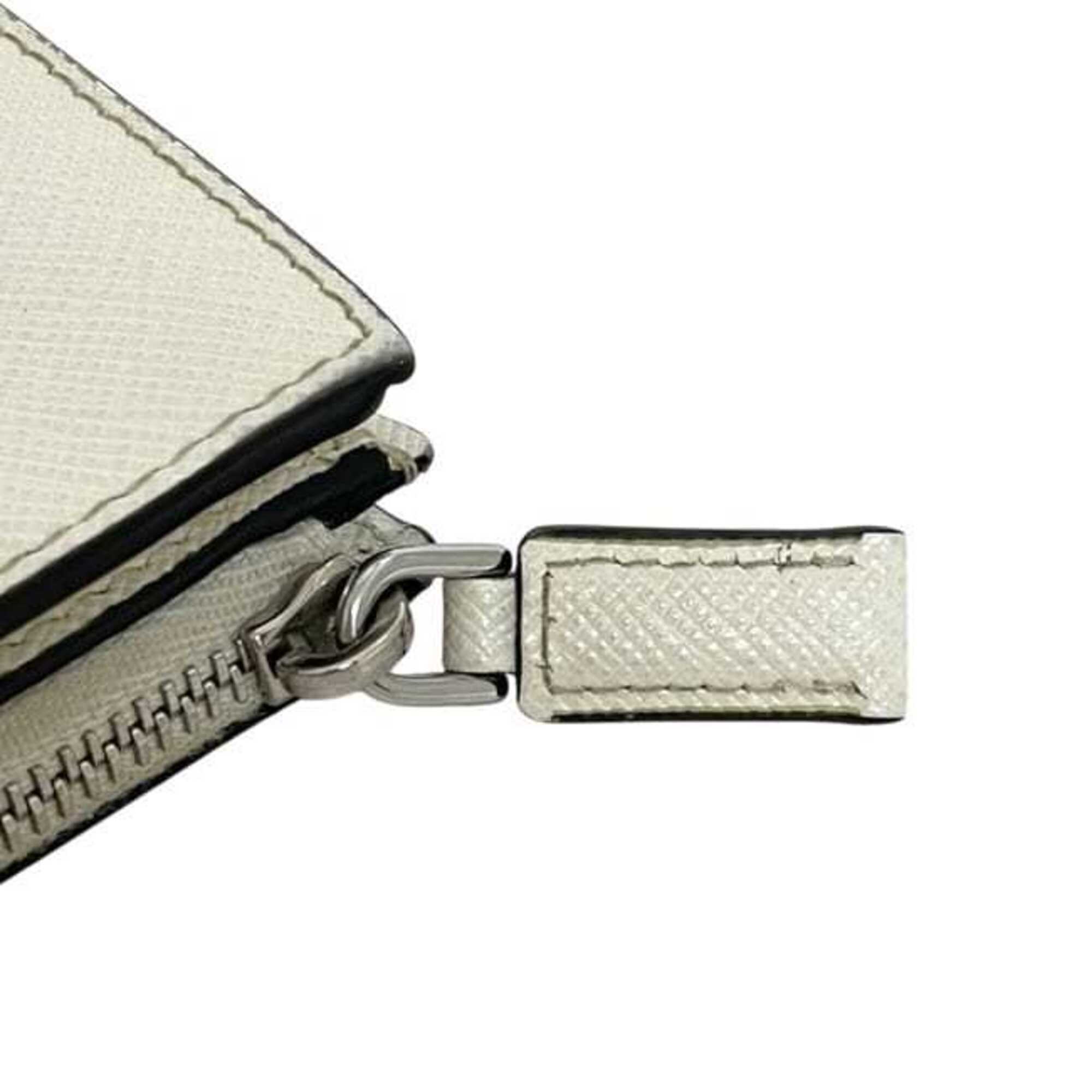 Prada White Leather Wallet (Bi-Fold) (Pre-Owned)