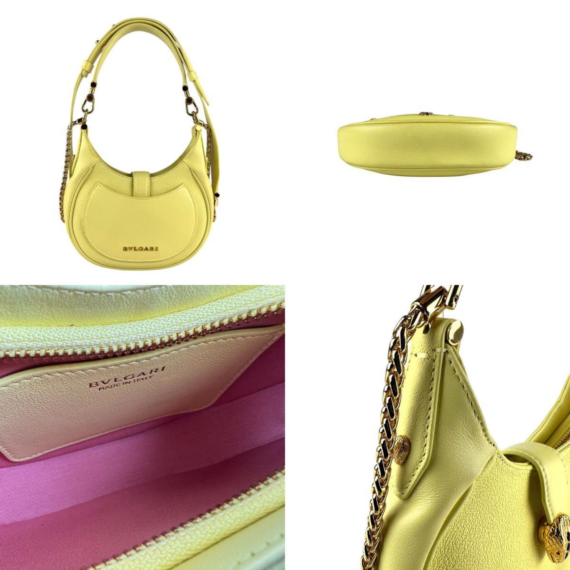 Bvlgari Gold Yellow Leather Metal Shoulder Bag (Pre-Owned)