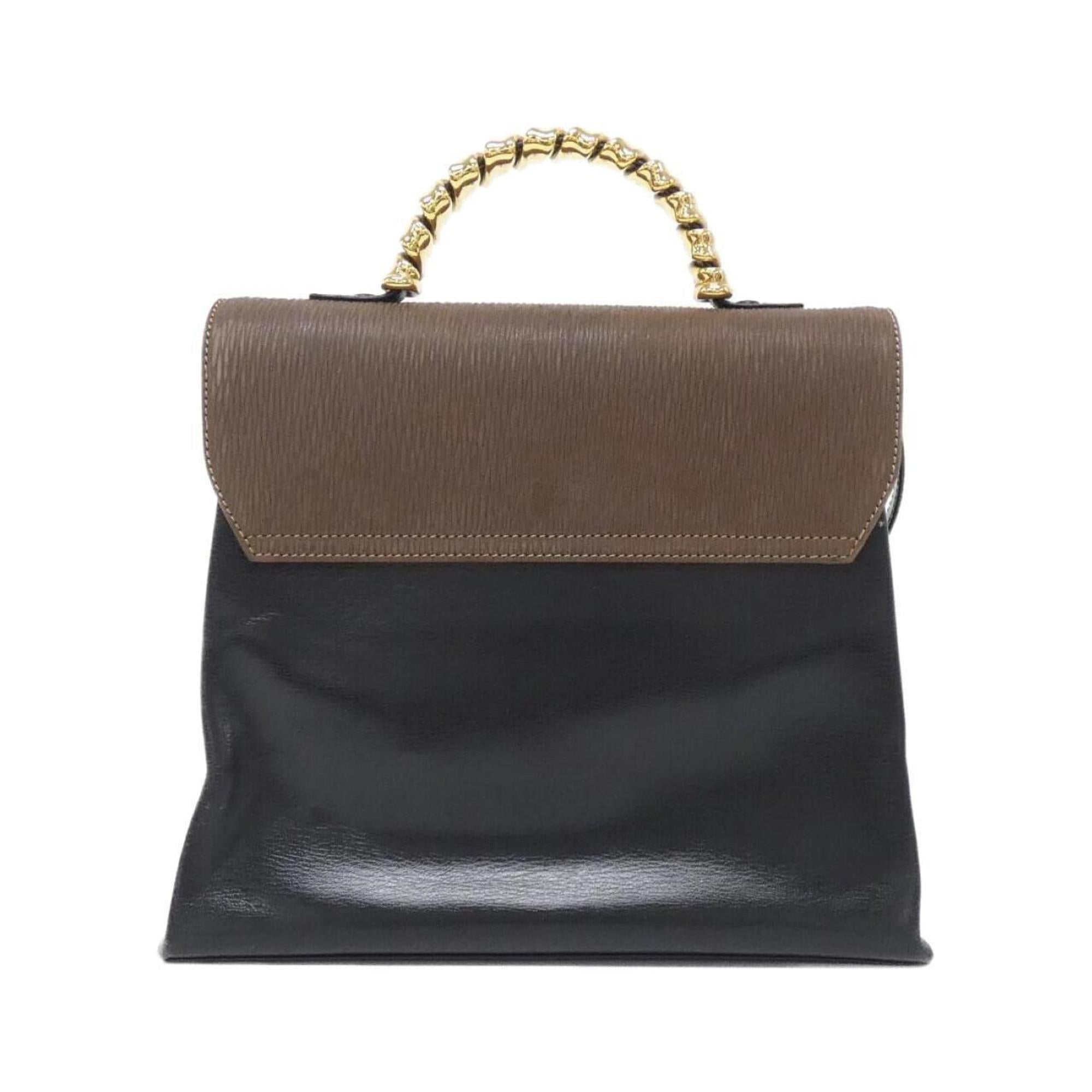 Loewe Black Brown Leather Handbag (Pre-Owned)