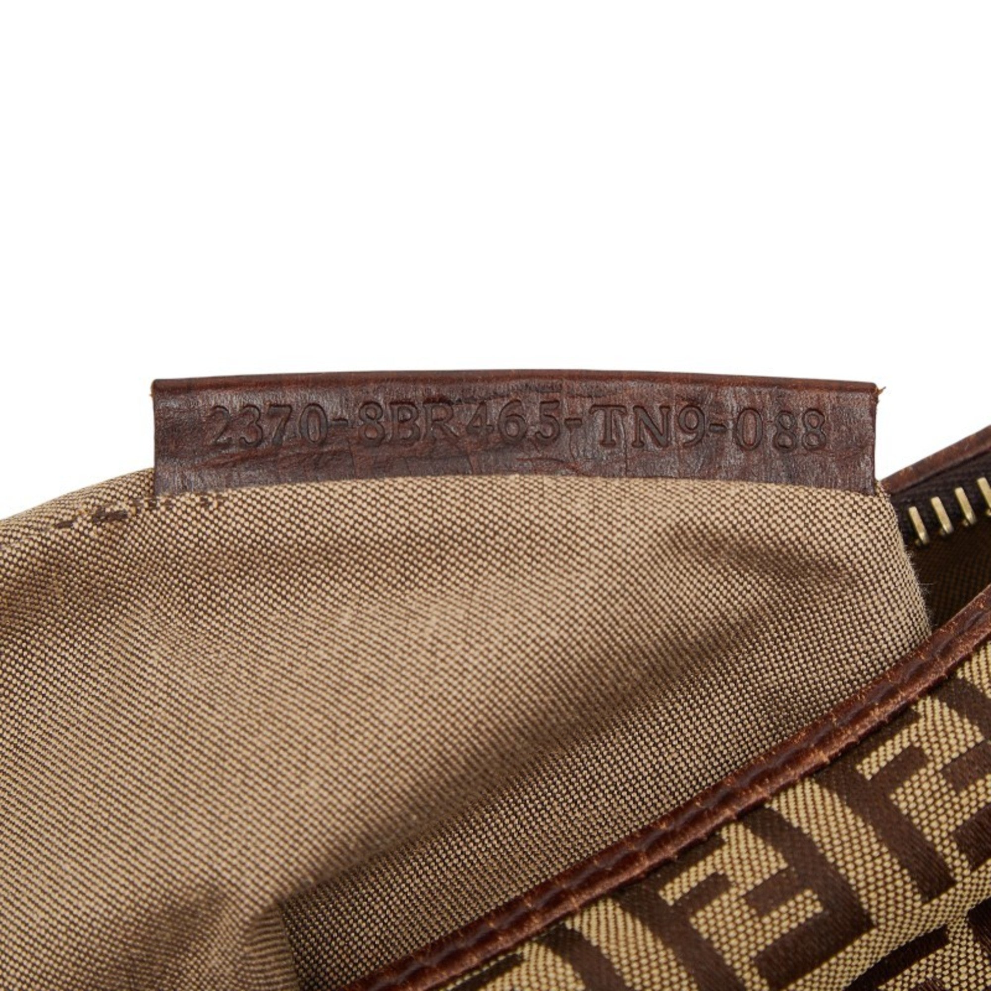 Fendi Brown Canvas Leather Shoulder Bag (Pre-Owned)