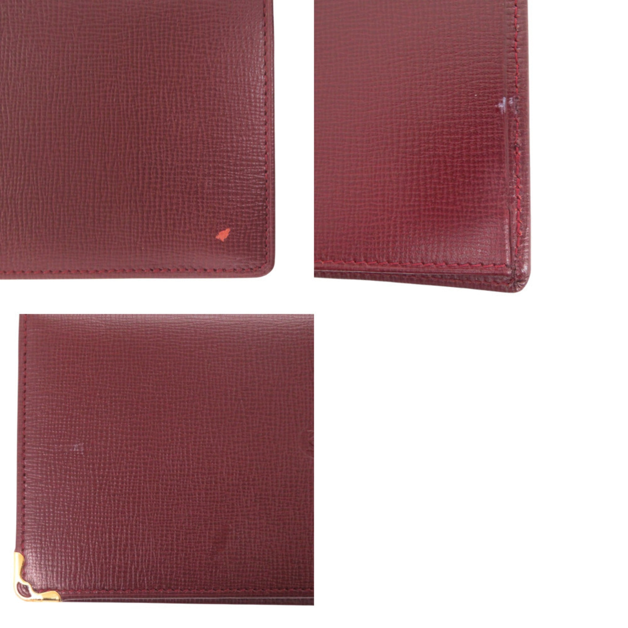 Cartier Bordeaux Leather Long Wallet (Bi-Fold) (Pre-Owned)