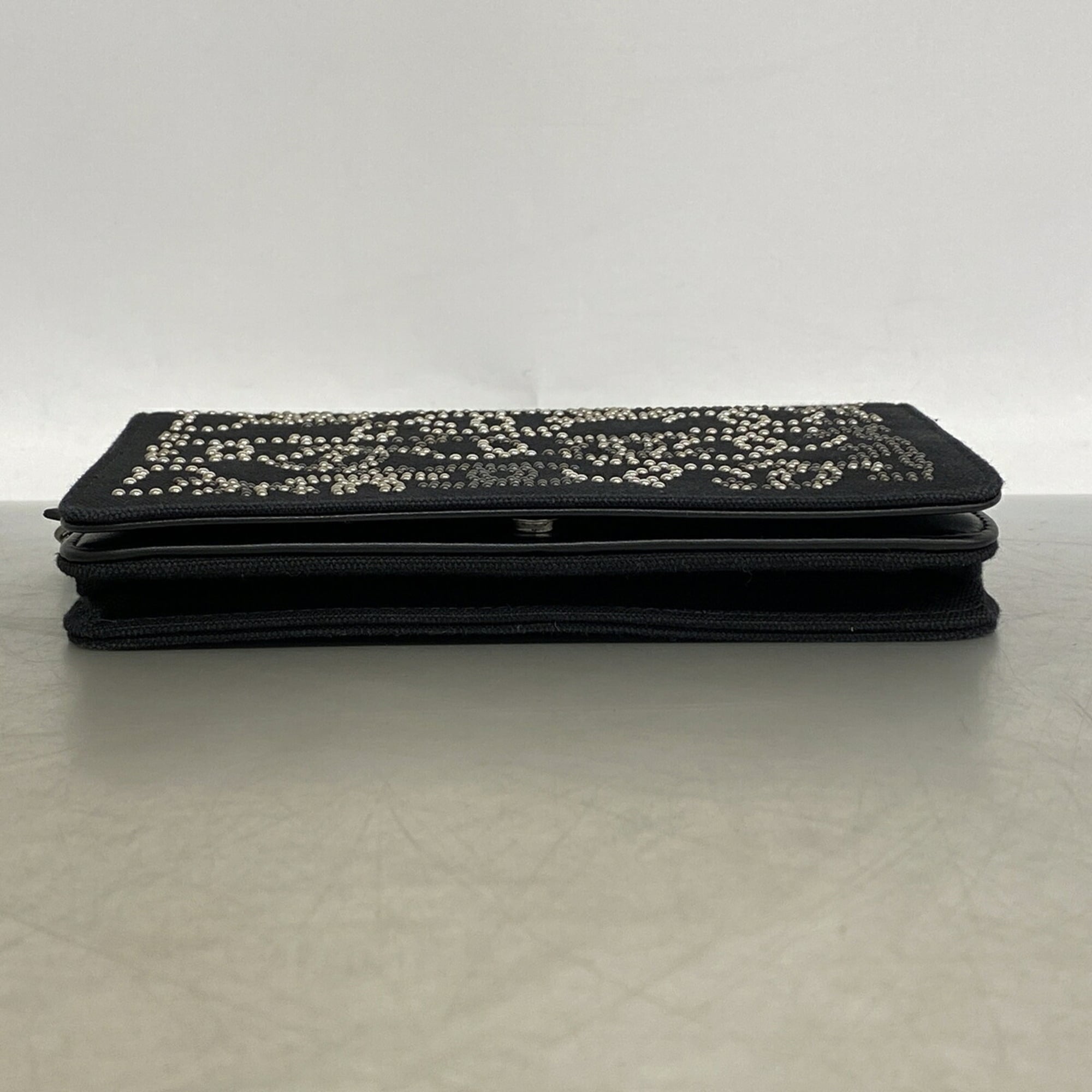 Chanel Black Canvas Chain/Shoulder Wallet (Pre-Owned)