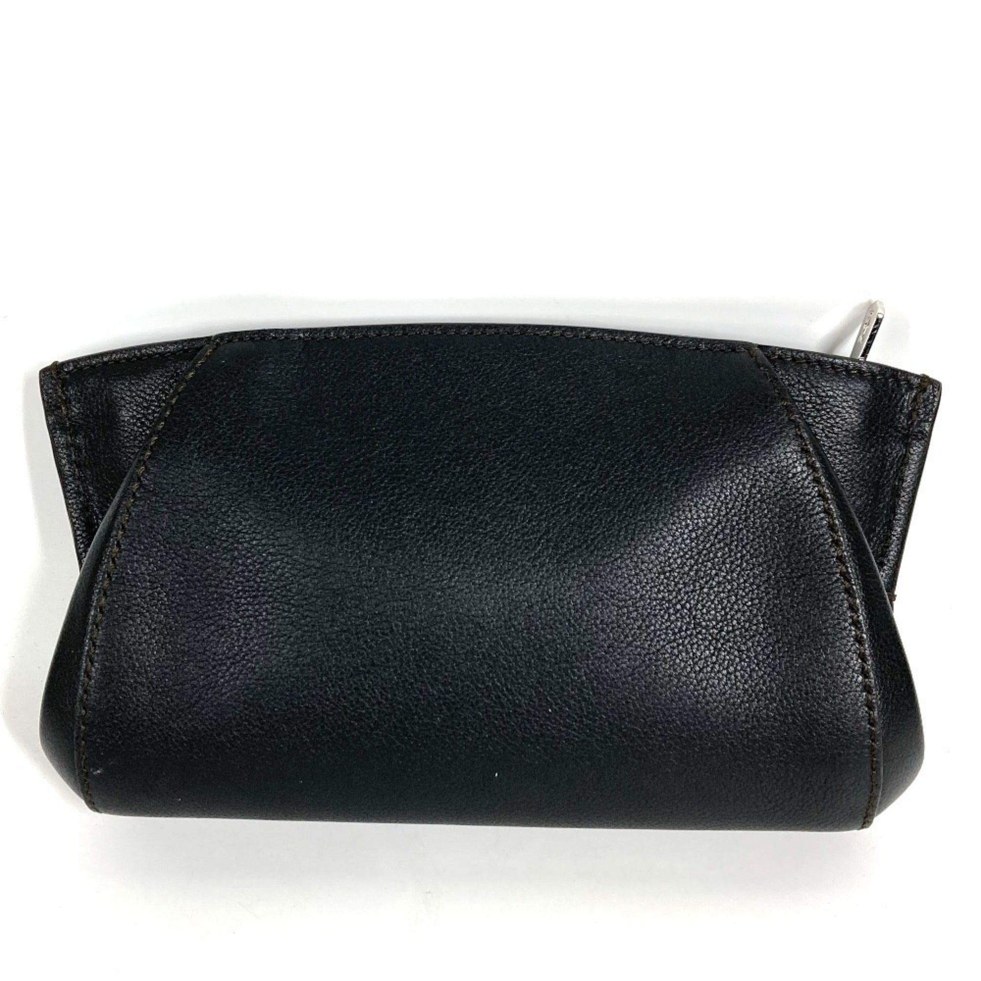 Cartier Black Leather Clutch Bag Handbag Pouch (Pre-Owned)
