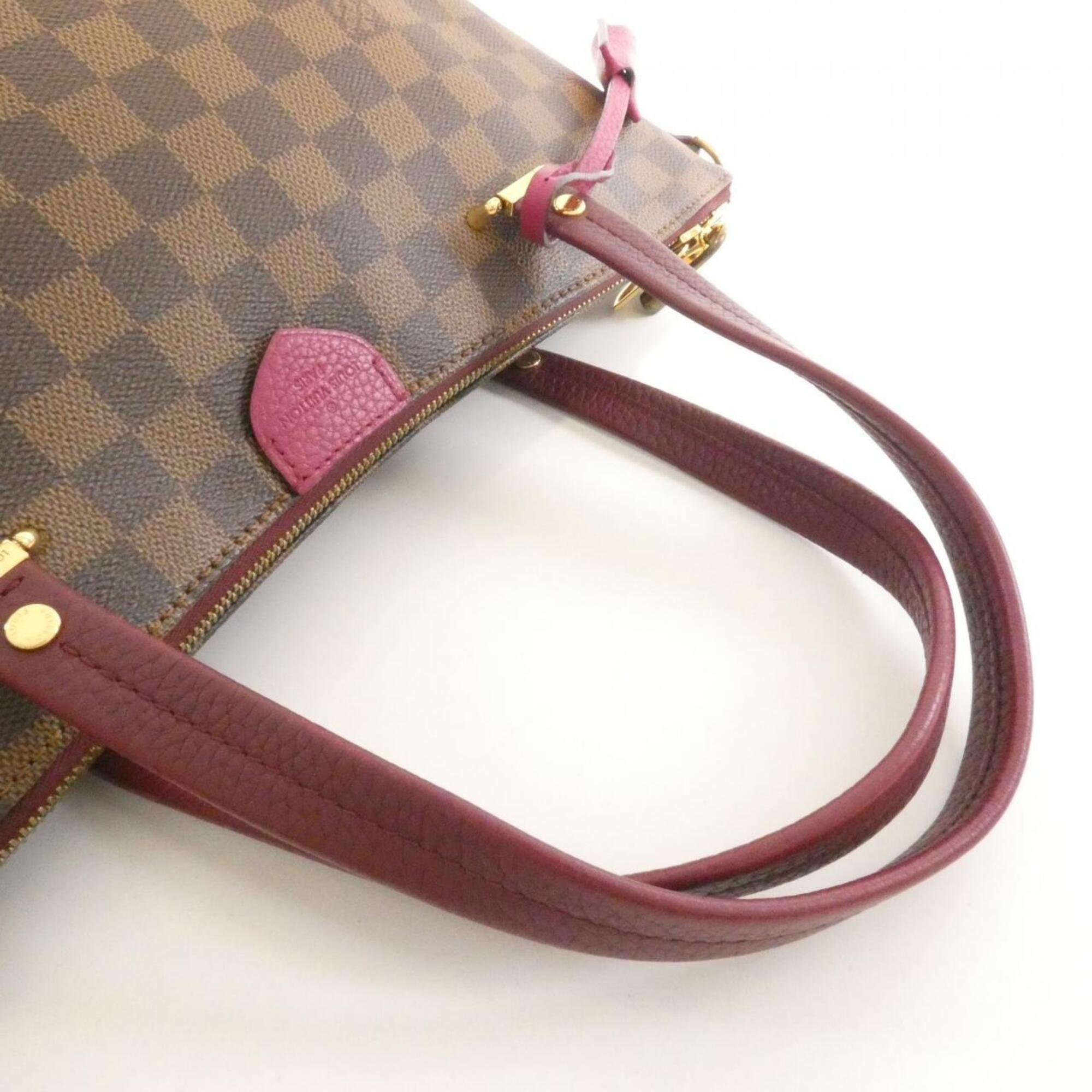 Louis Vuitton Ebene Fuchsia Coated Canvas Leather Handbag (Pre-Owned)